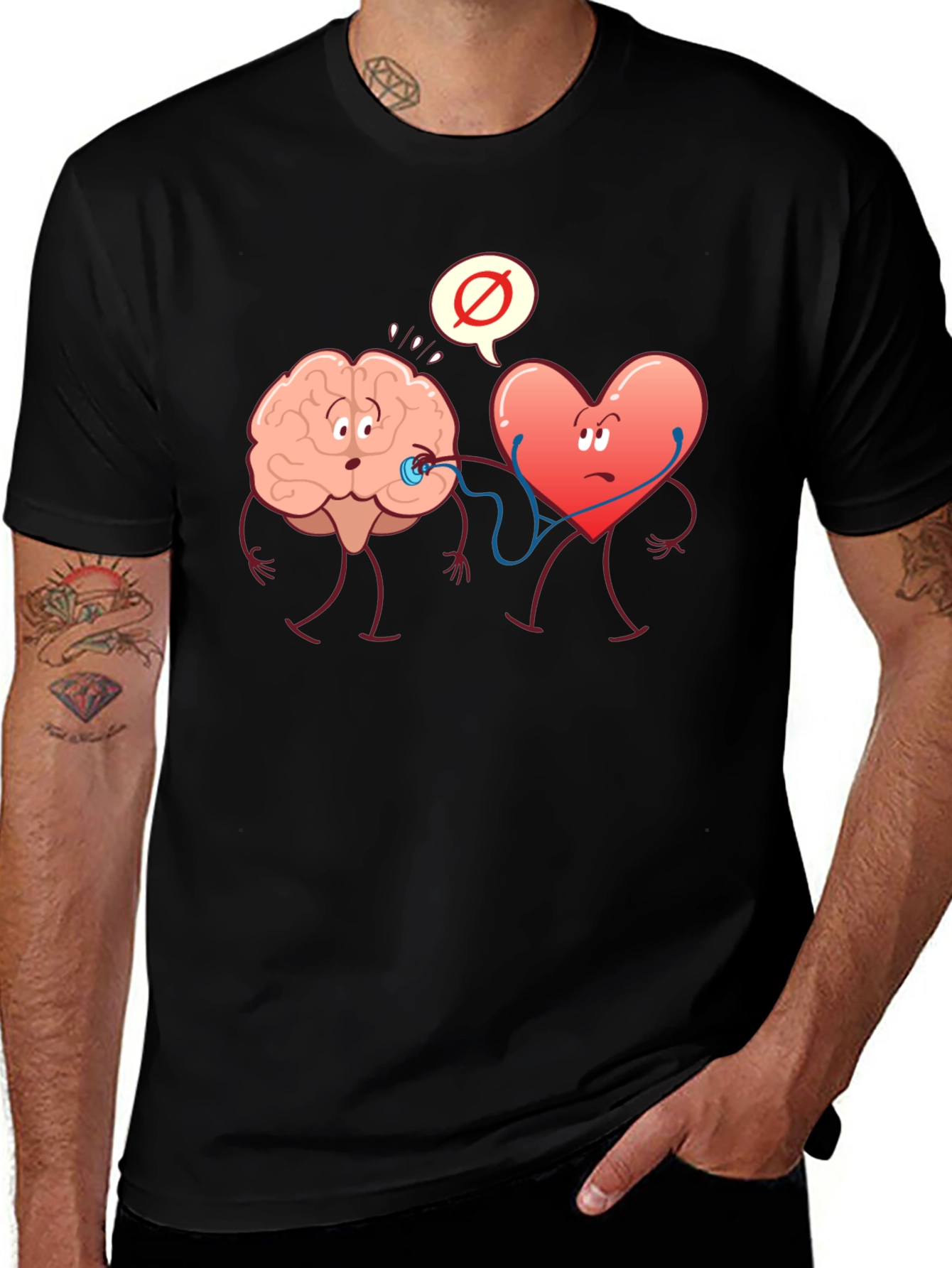 Variant 8 of Brain vs. Heart Graphic T-Shirt