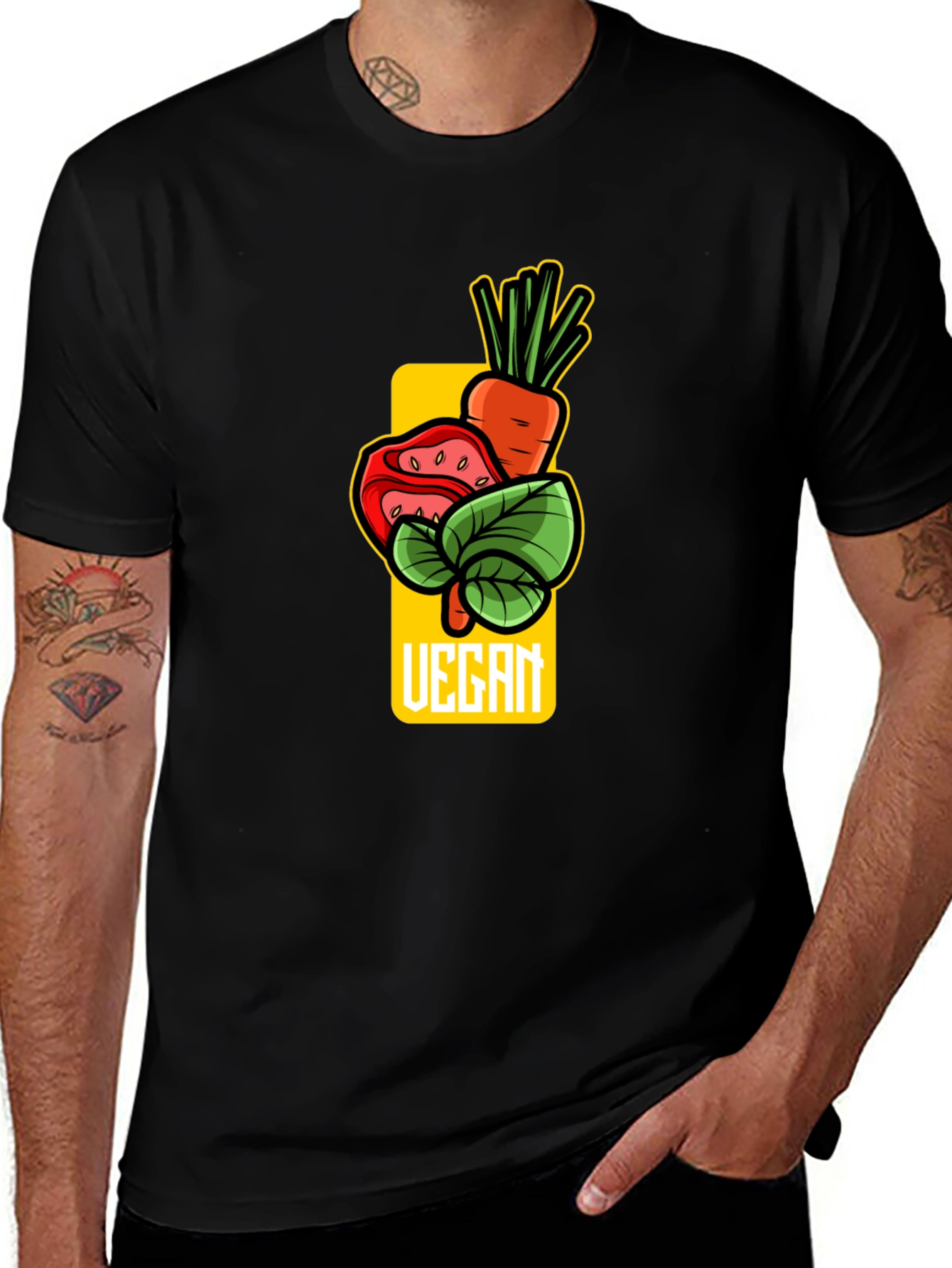 Variant 29 of Vegan T-Shirt - Carrot Tomato Graphic Tee