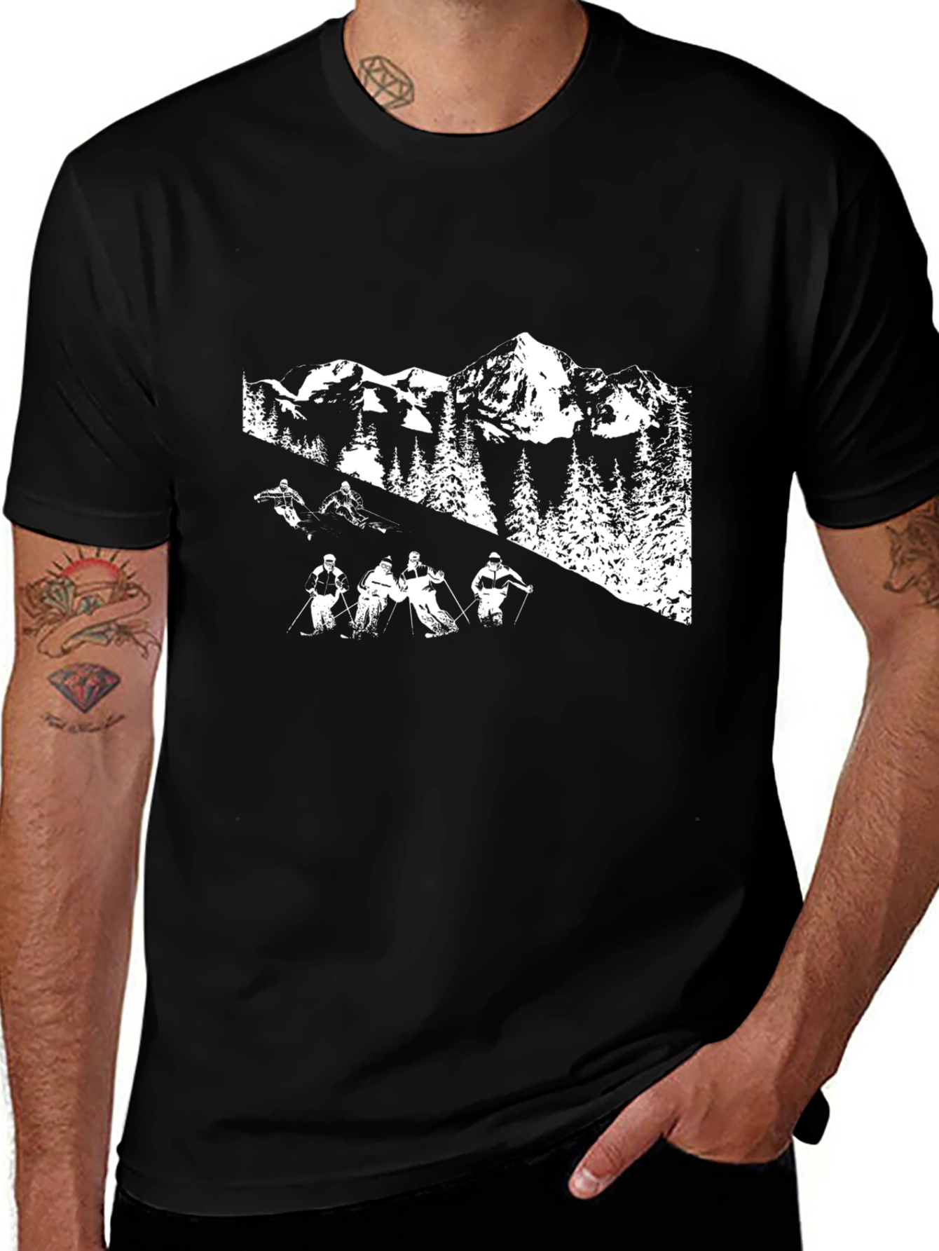 Variant 14 of Black Ski Mountain T-Shirt