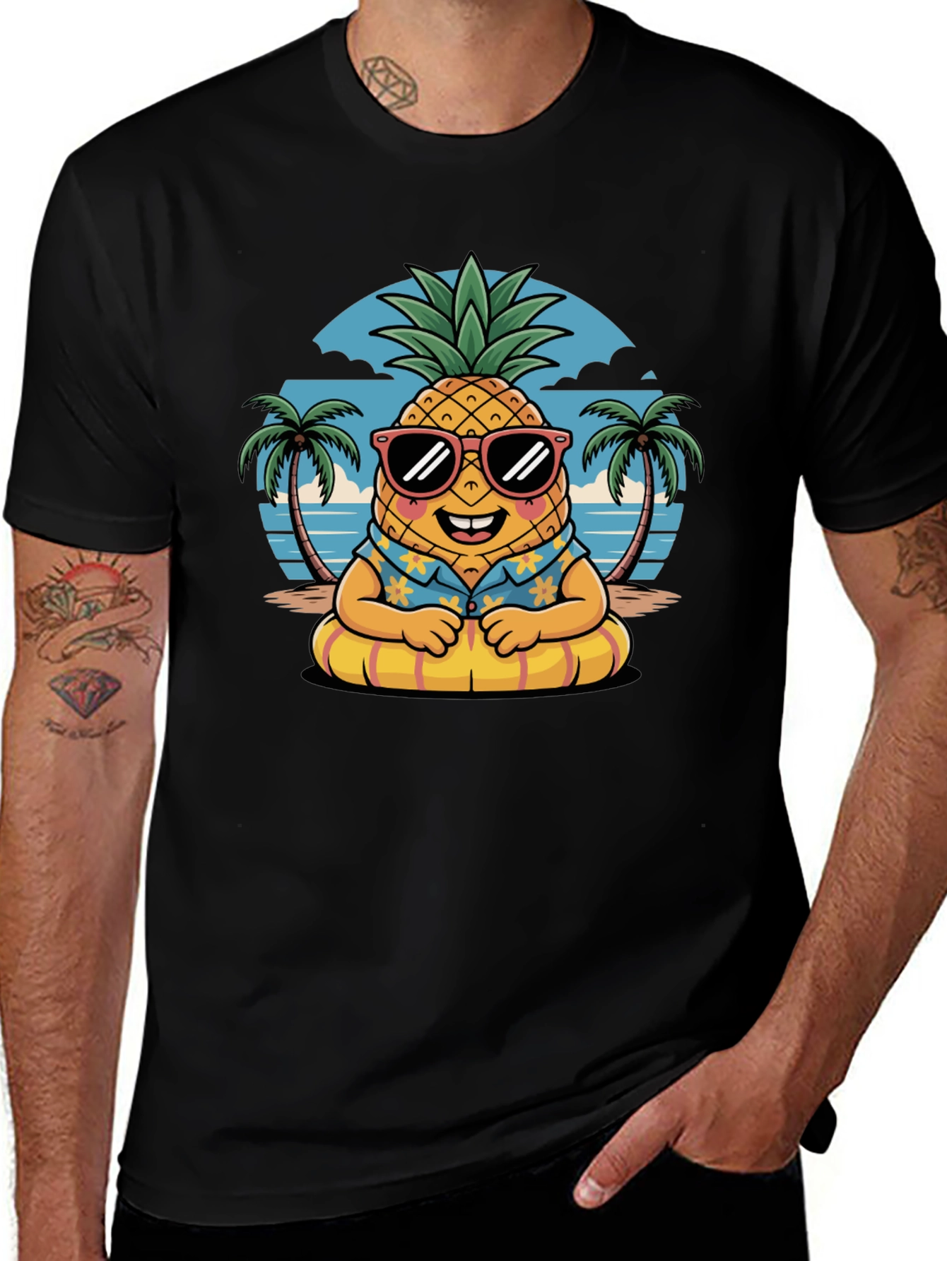 Variant 23 of Cool Pineapple Beach Graphic T-Shirt