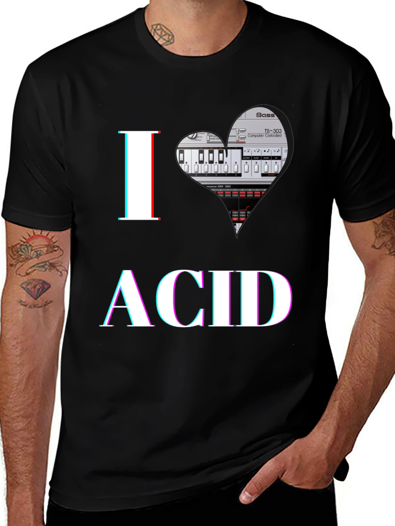 Variant 27 of I Heart Acid Techno Music T-Shirt