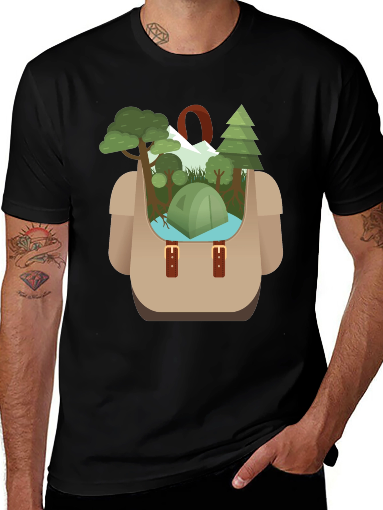Variant 19 of Camping Backpack Graphic Tee - Adventure Ready