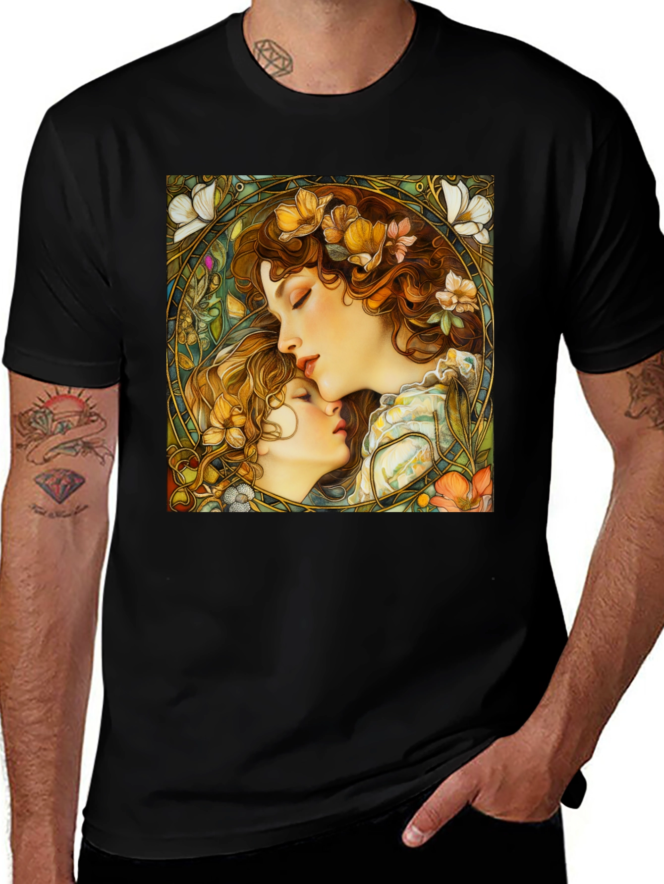 Variant 23 of Art Nouveau Women's Black Graphic Tee