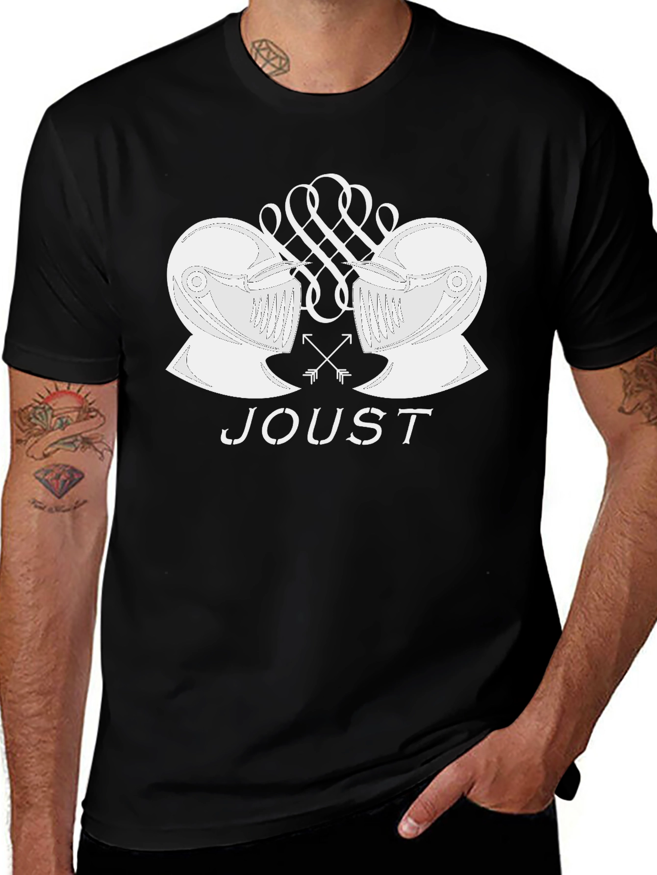 Joust Graphic T-Shirt: Black Cotton Tee