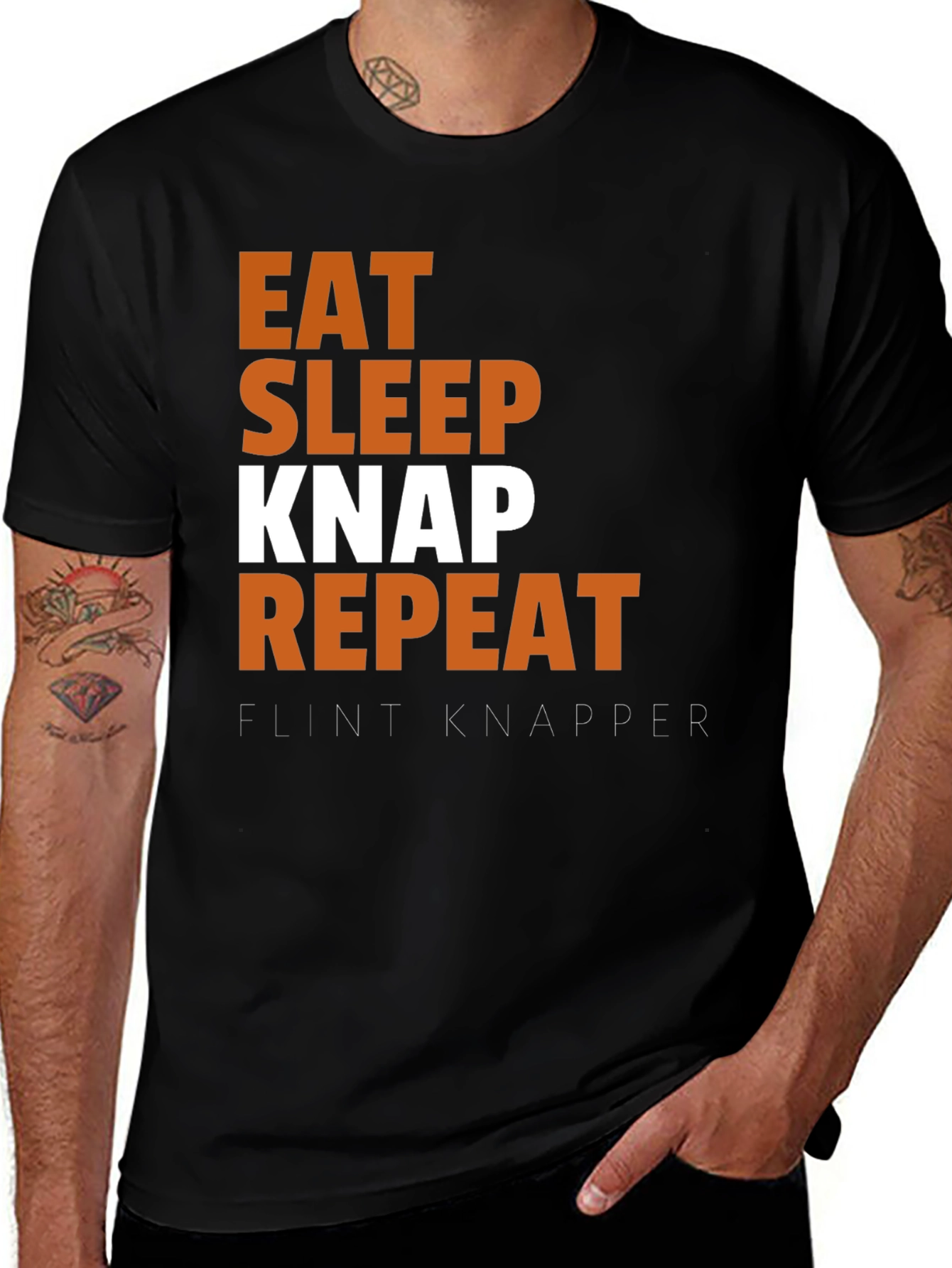 Variant 25 of Eat Sleep Knap Repeat Graphic Tee