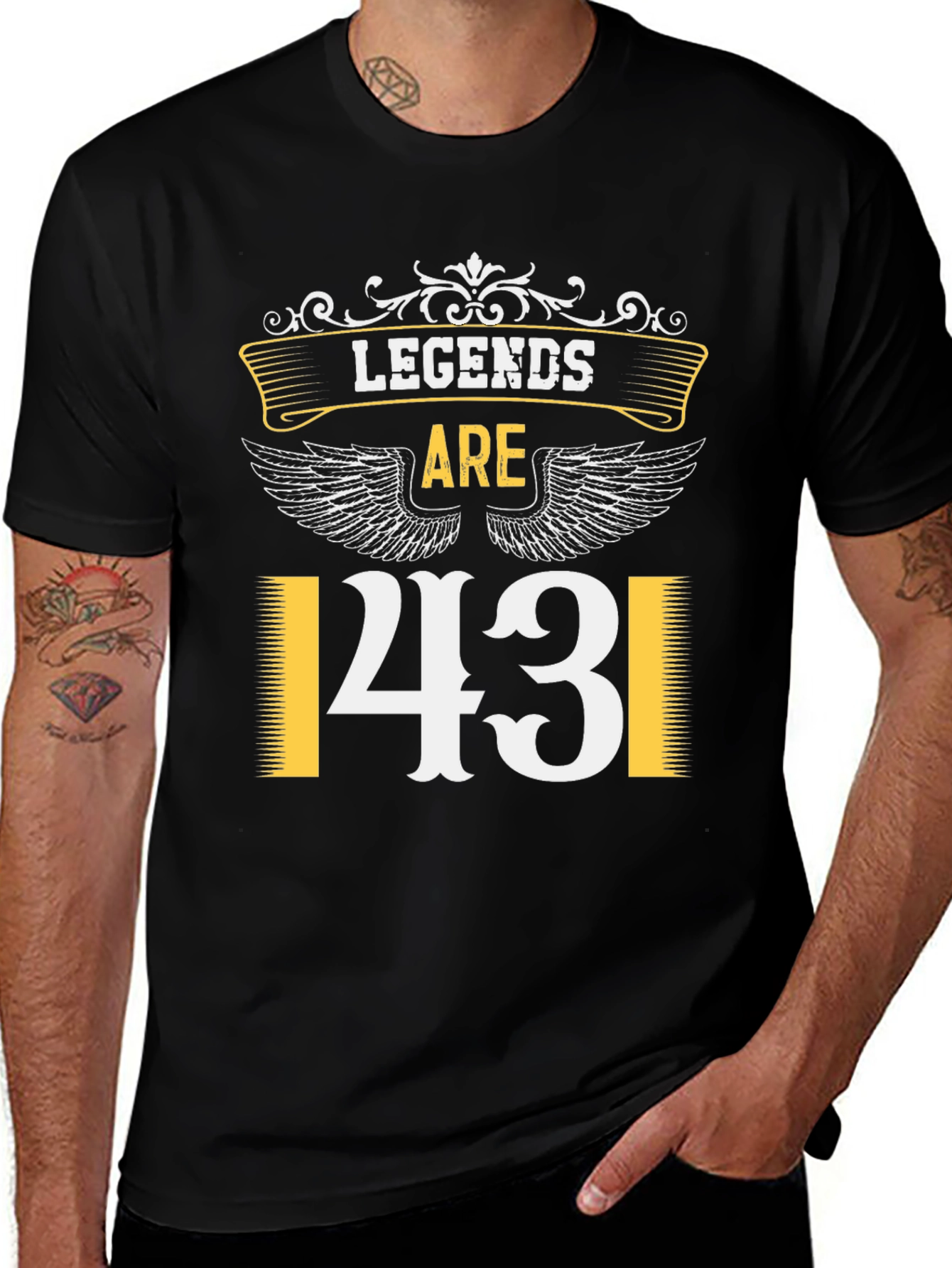 Variant 7 of Legends Are 43 Black T-Shirt
