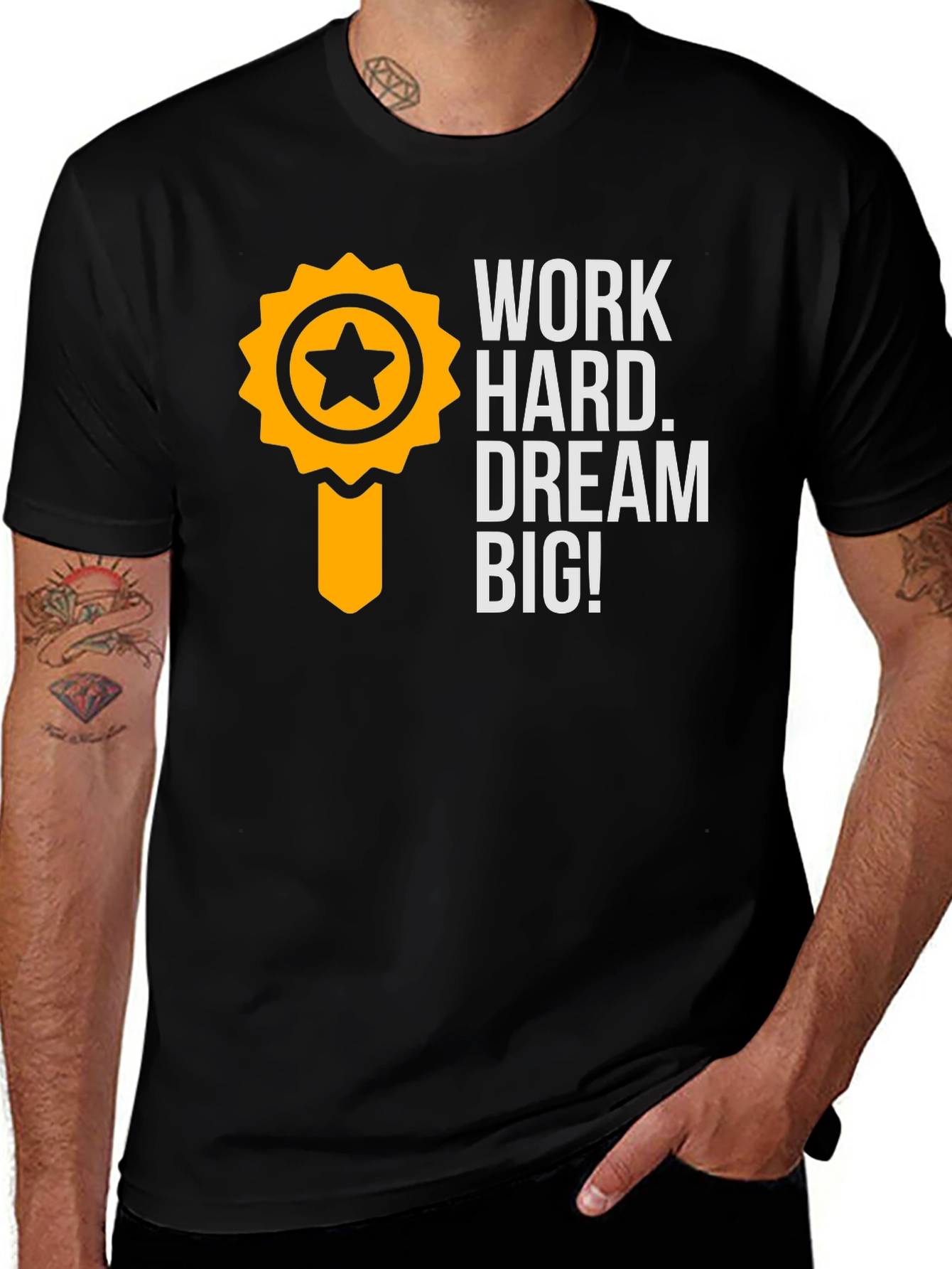 Variant 15 of Work Hard Dream Big Graphic Tee - Motivational Shirt