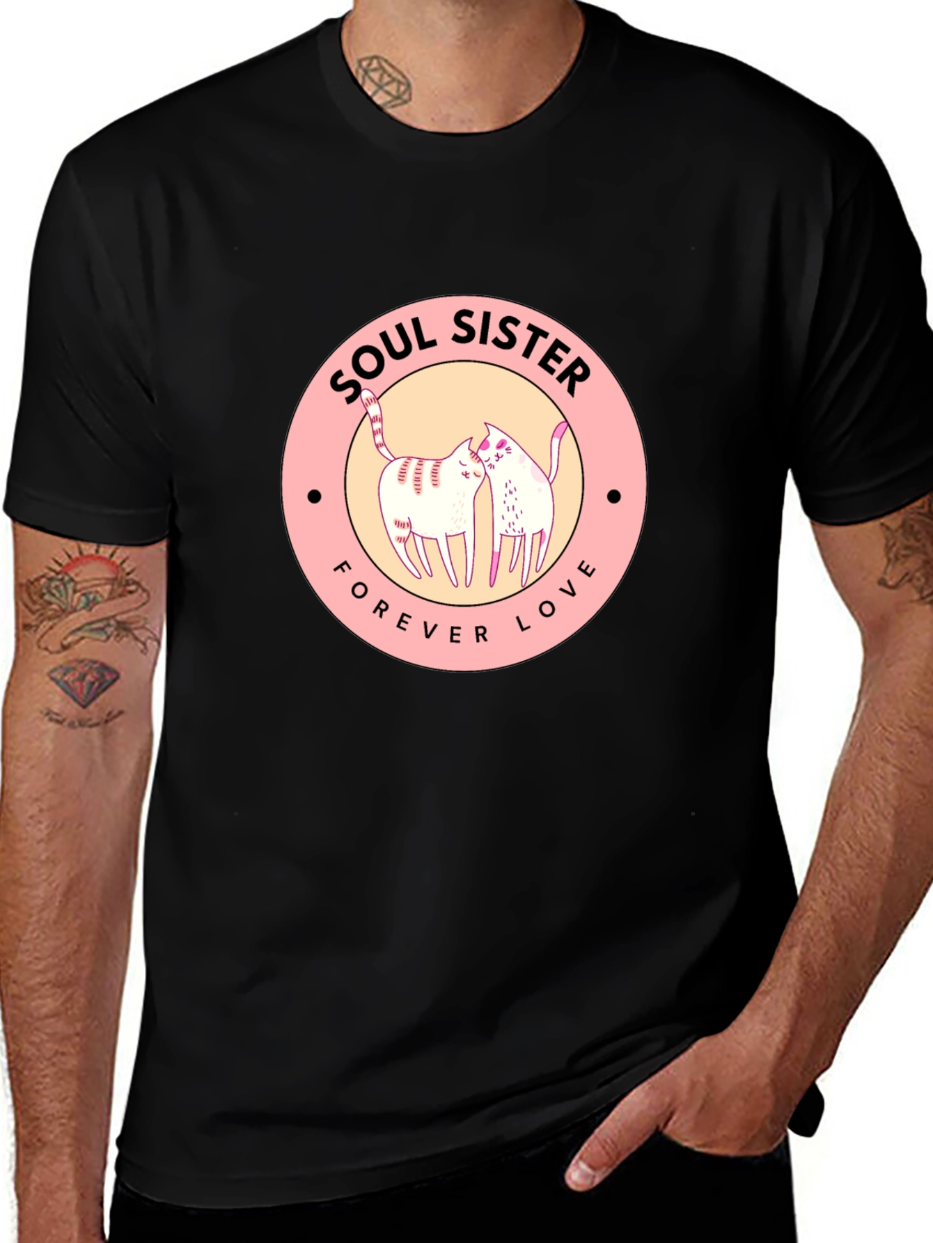 Variant 7 of Soul Sister Forever Love T-Shirt - Cute Cat Design