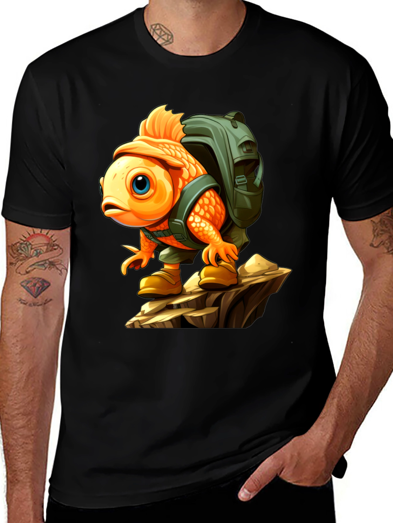 Variant 14 of Adventurous Goldfish Graphic Tee