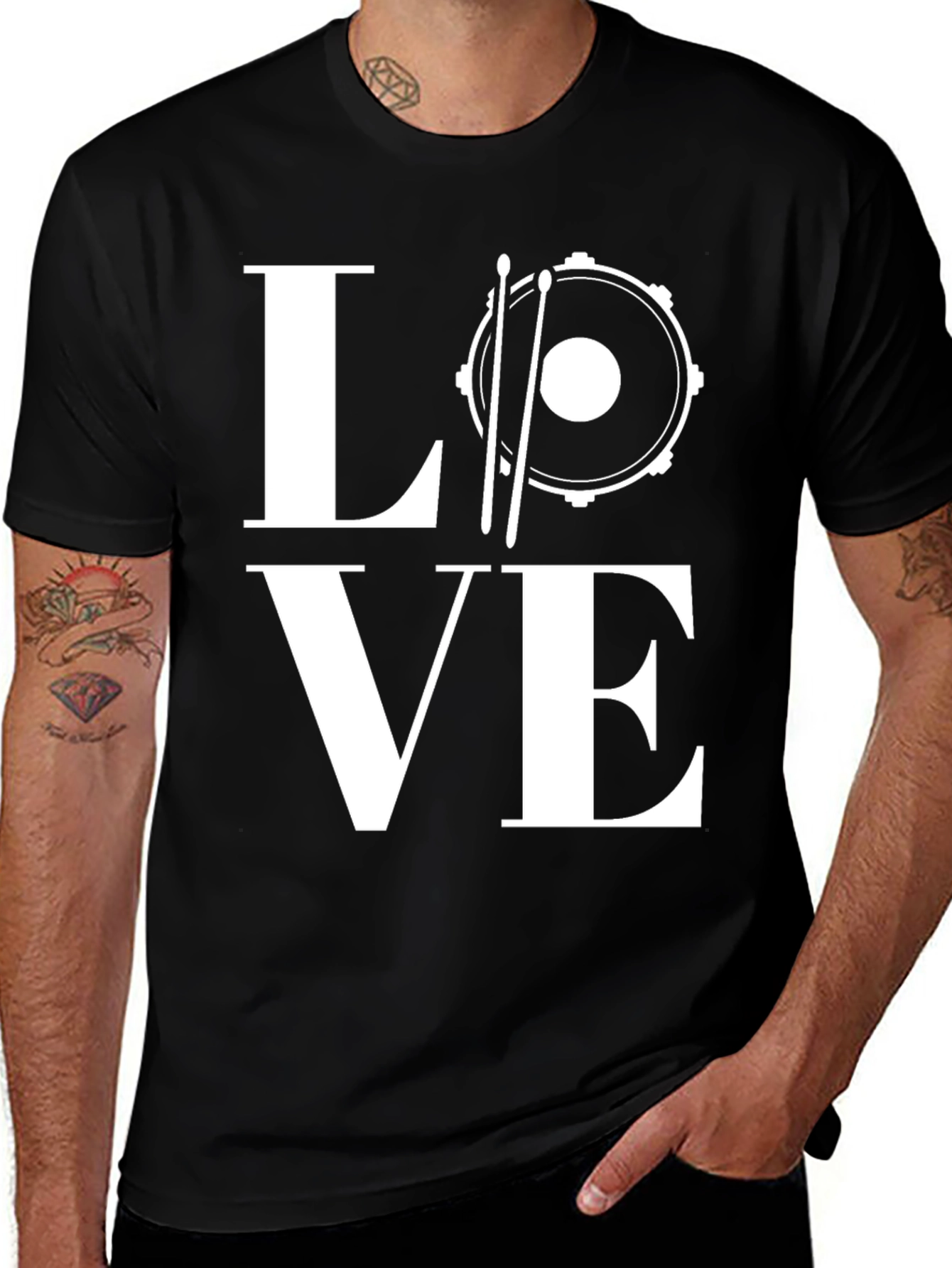 Variant 6 of Drummer Love T-Shirt - Black