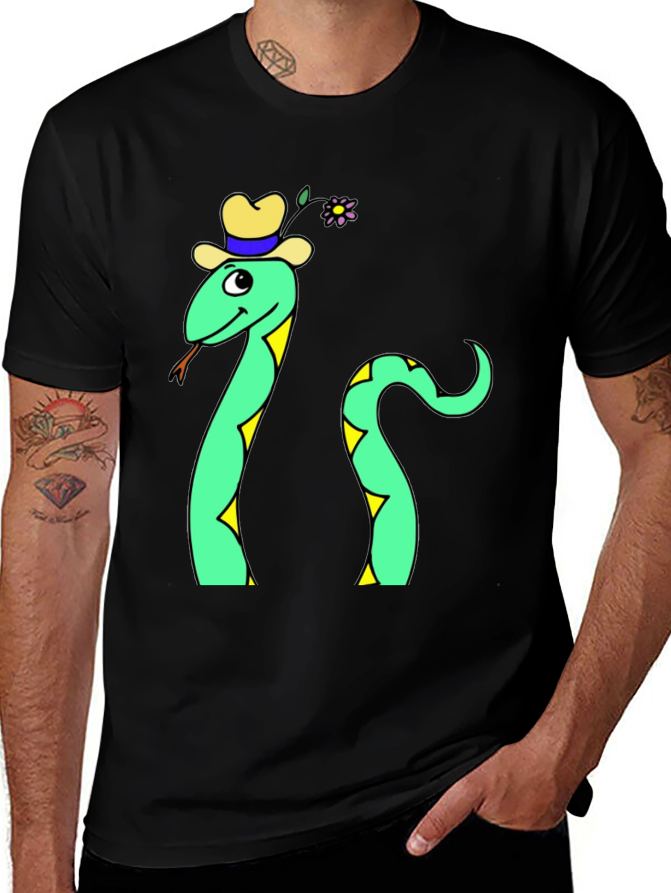 Variant 13 of Funny Snake T-Shirt - Cartoon Reptile Graphic Tee