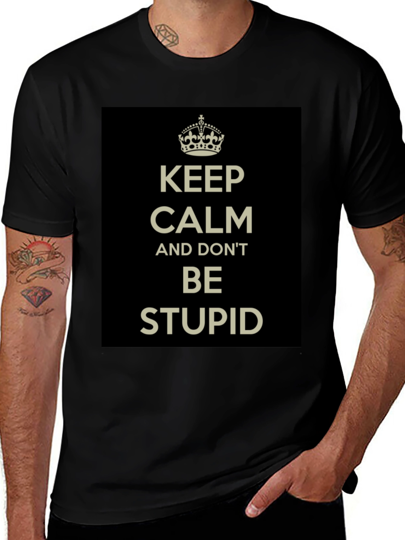 Variant 8 of Keep Calm and Don't Be Stupid T-Shirt