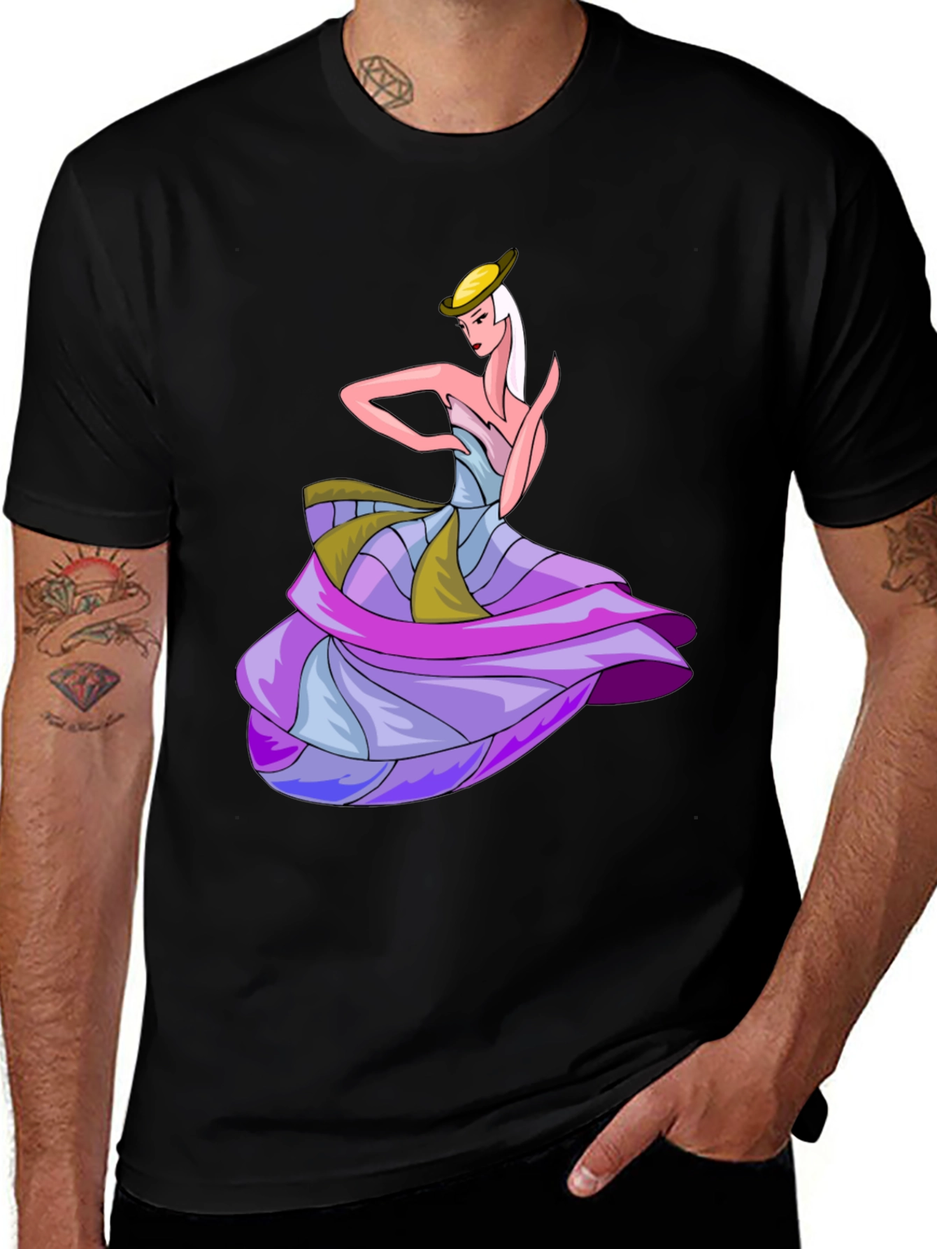 Variant 29 of Elegant Dancer Graphic T-Shirt - Black
