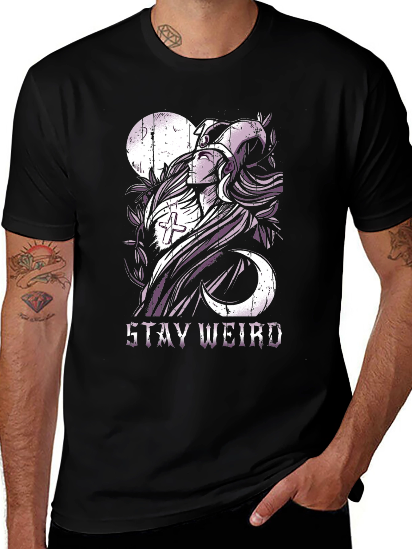 Variant 4 of Stay Weird Graphic Tee - Black