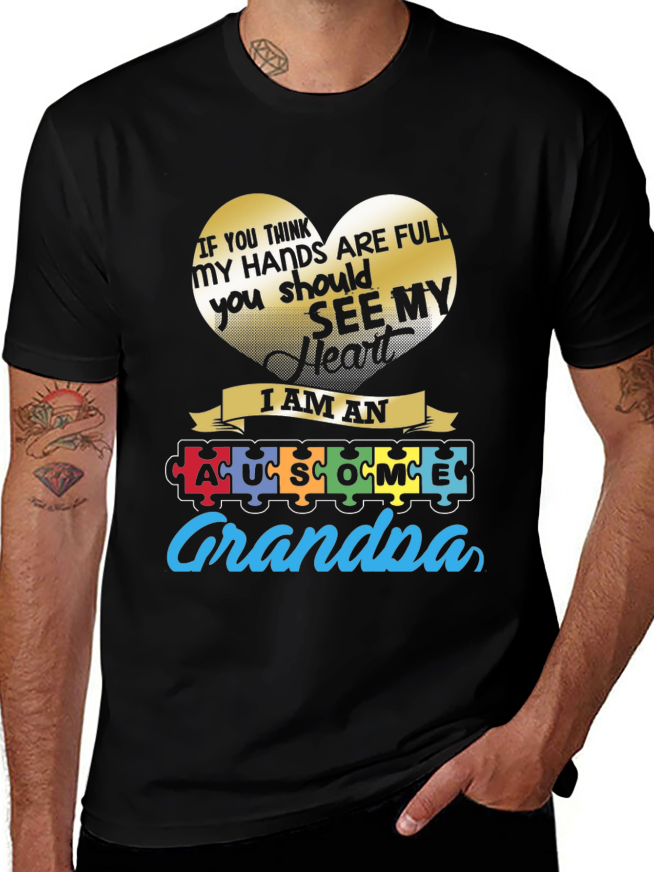 Variant 24 of Autism Awareness Grandpa T-Shirt