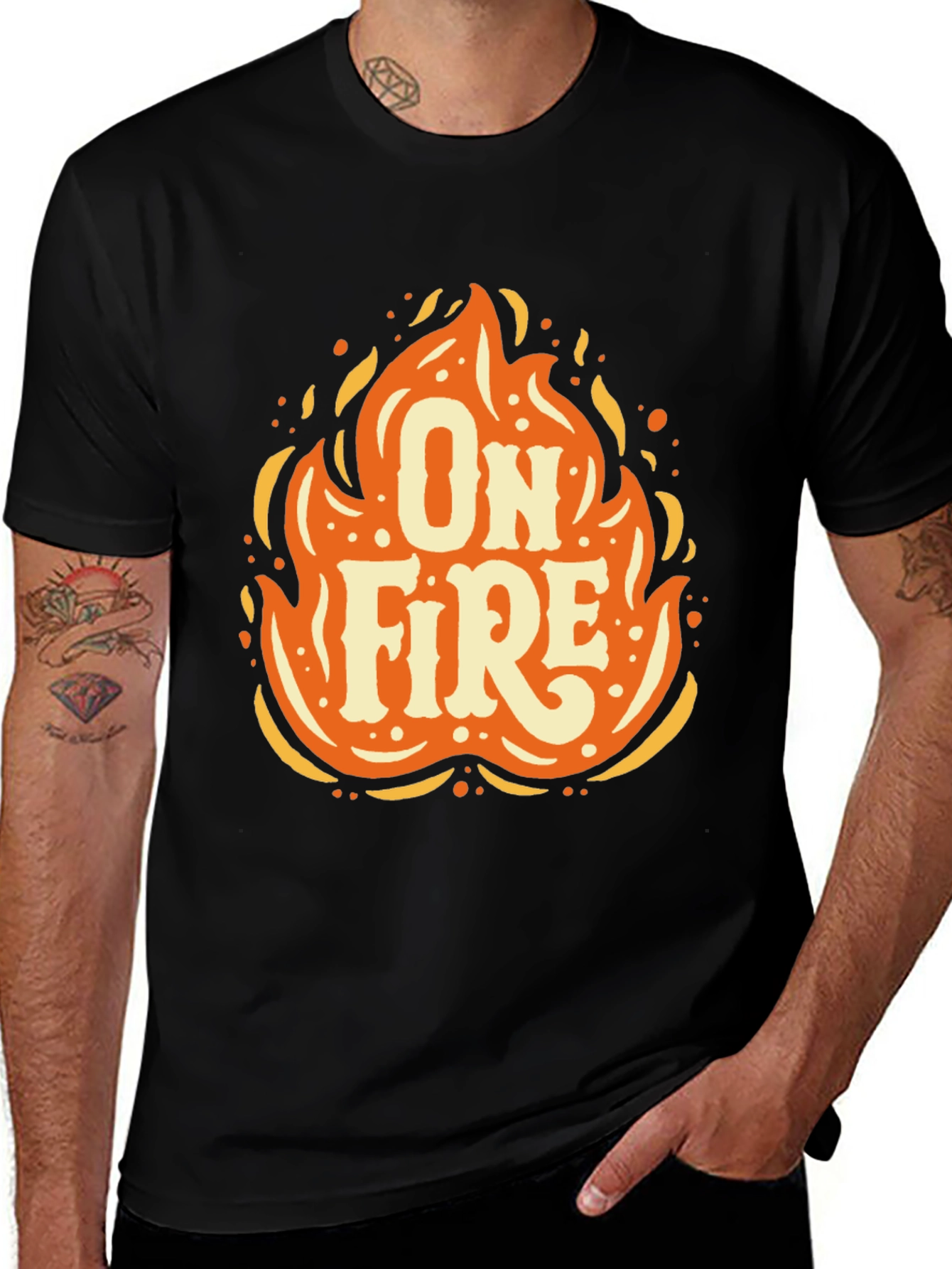 Variant 12 of On Fire Graphic Tee - Stylish Unisex Cotton T-Shirt