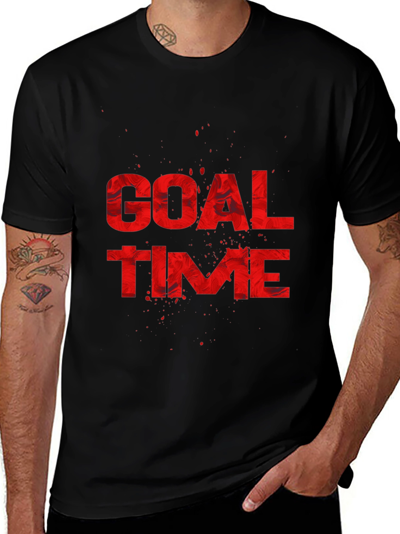 Variant 22 of Goal Time Graphic Tee - Black Sports T-Shirt