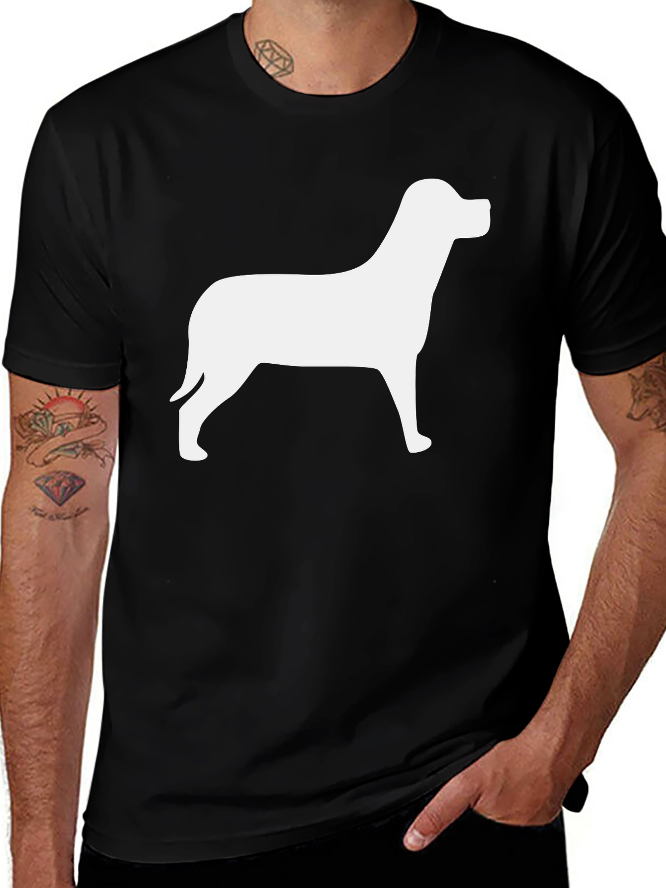 Variant 17 of Dog Silhouette Black T-Shirt