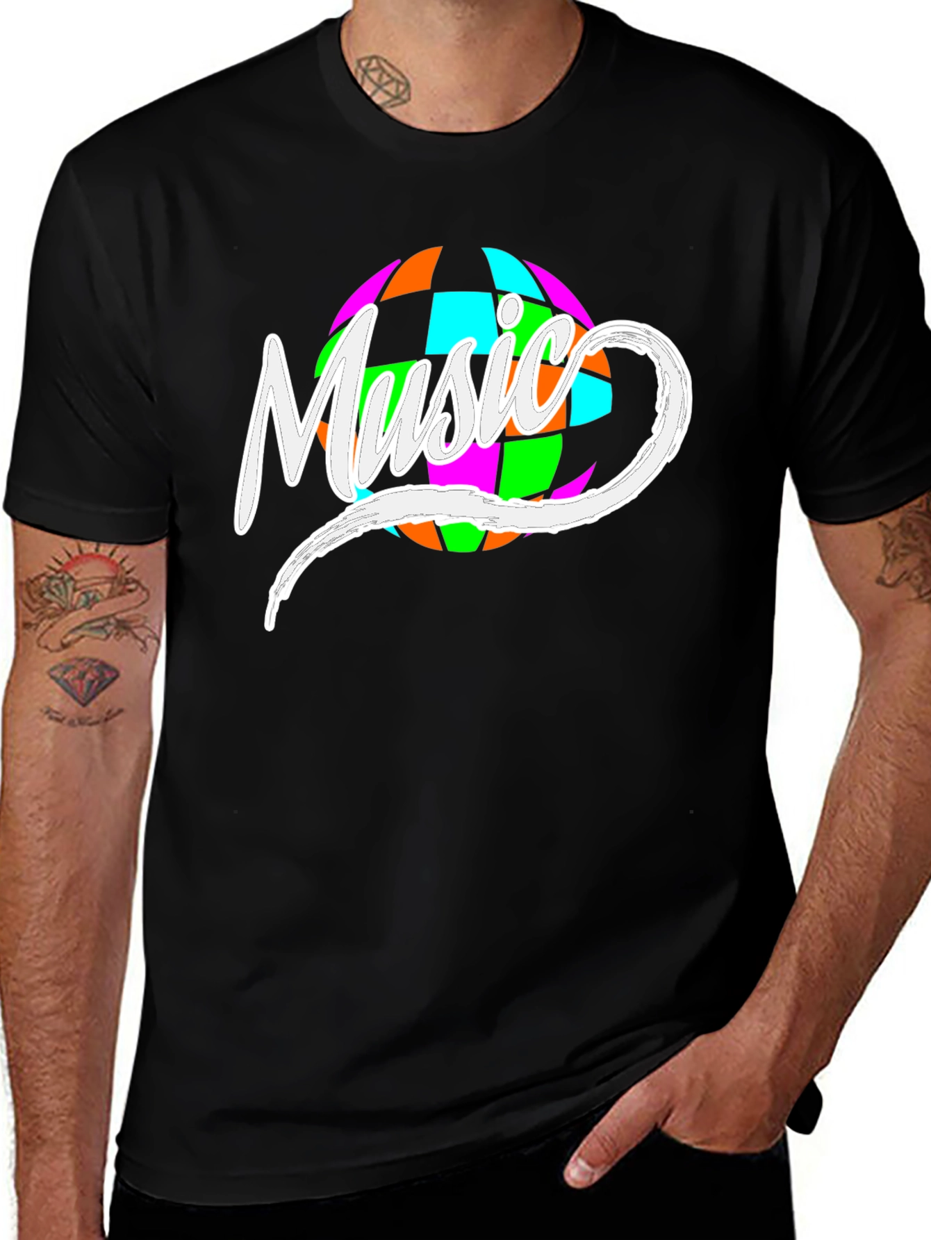 Variant 17 of Retro Music T-Shirt - Black