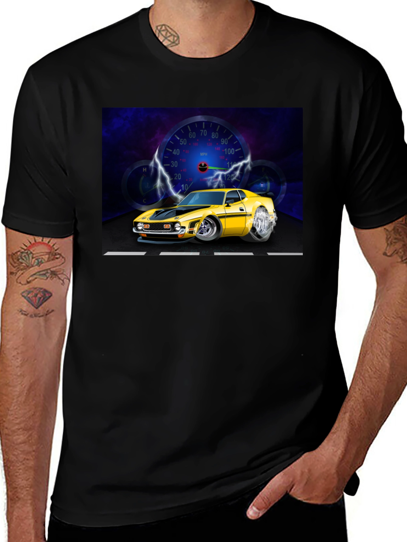 Variant 19 of Yellow Muscle Car Graphic T-Shirt