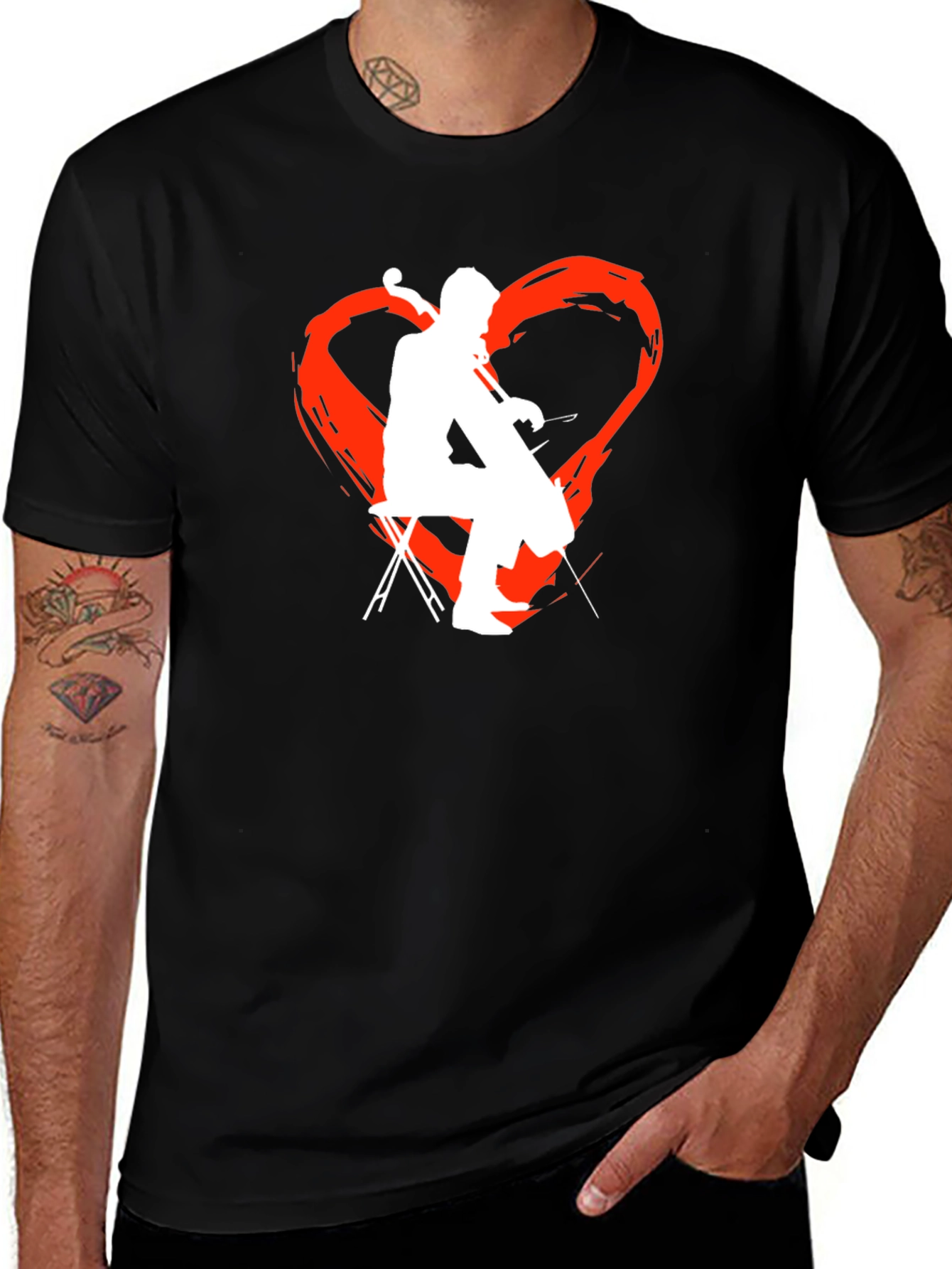 Variant 6 of Cello Heart T-Shirt - Music Lover Tee