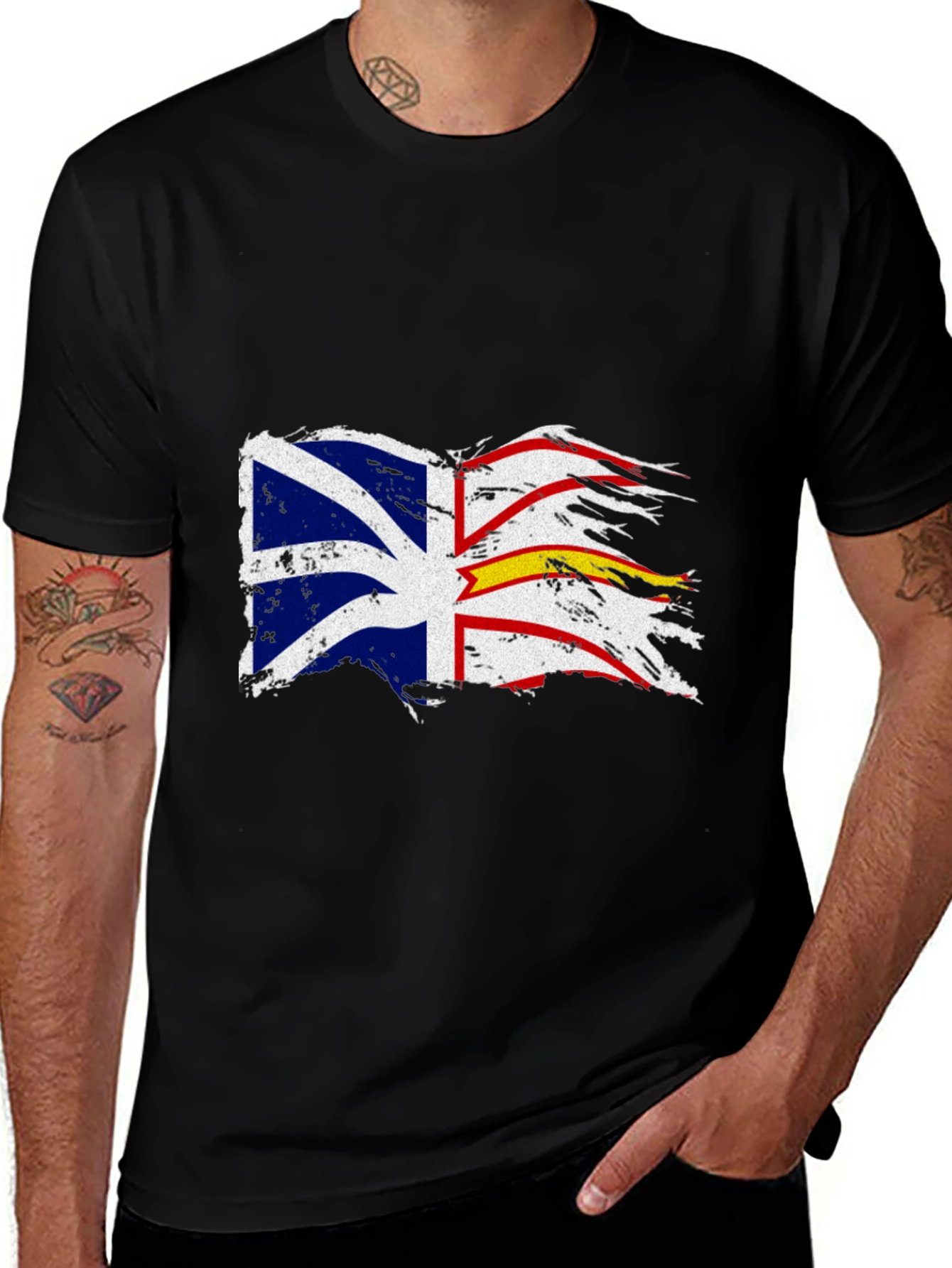 Newfoundland & Labrador Flag T-Shirt - Black
