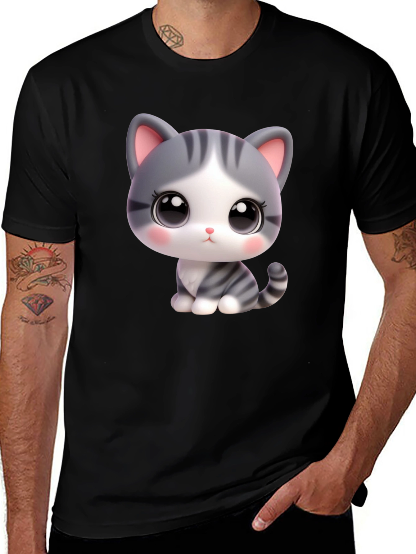 Variant 24 of Cute Cartoon Cat Graphic T-Shirt