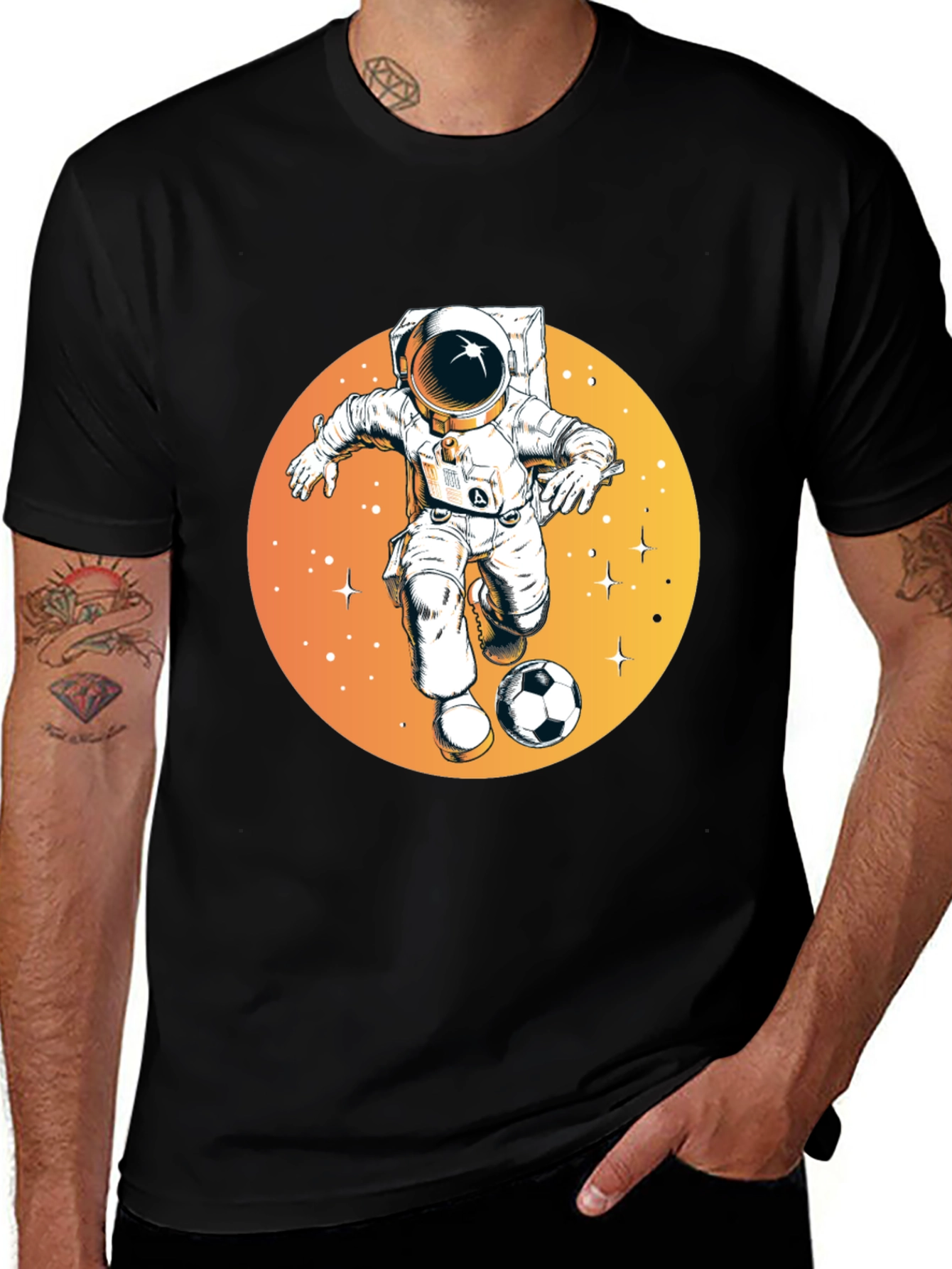 Variant 6 of Astronaut Soccer Black T-Shirt