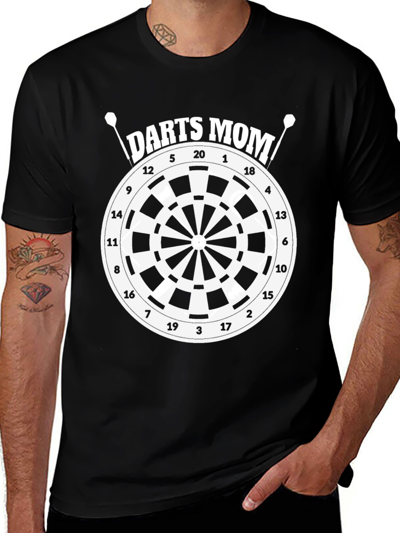 Darts Mom T-Shirt - Dartboard Graphic Tee for Mothers