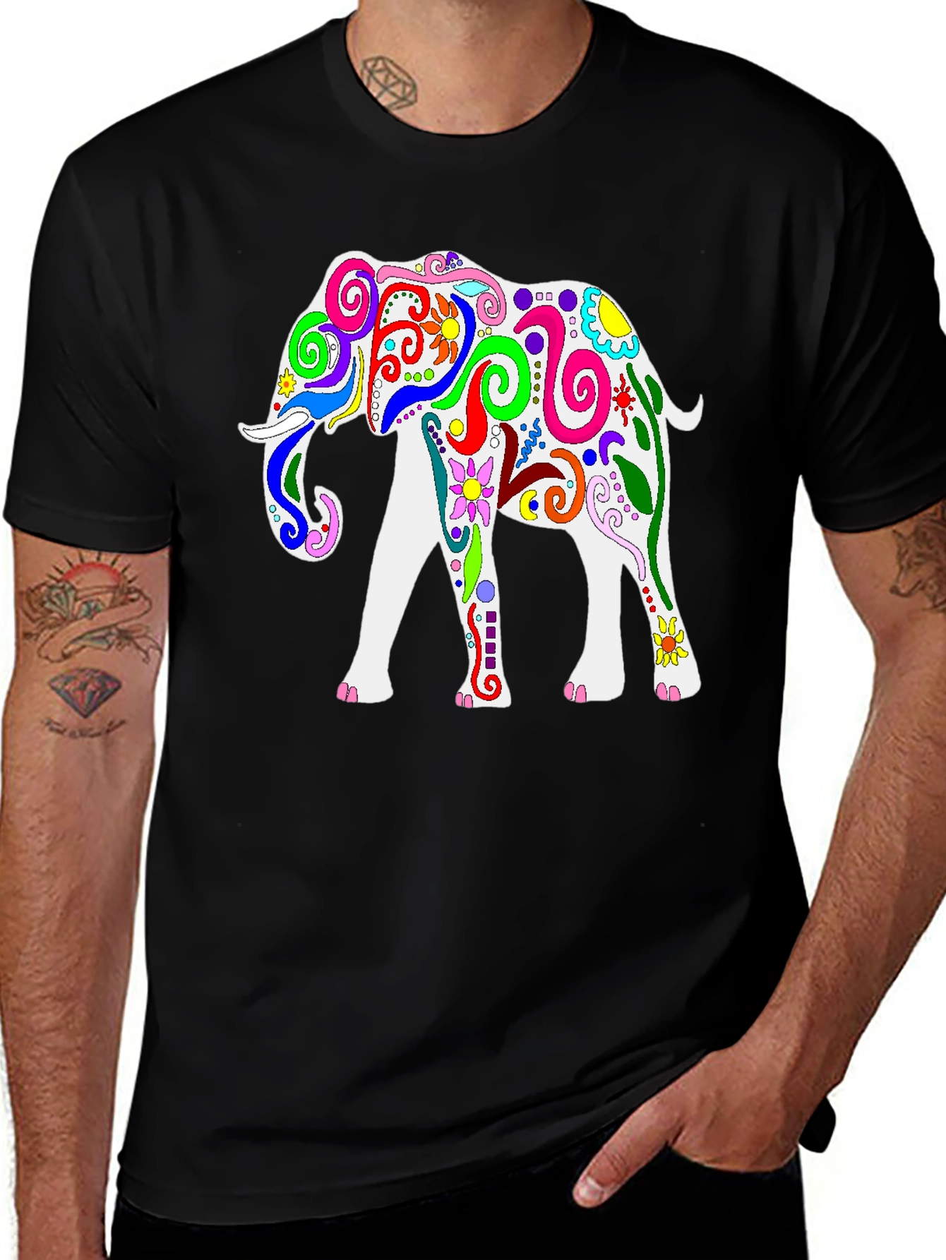 Variant 30 of Colorful Elephant Graphic Tee