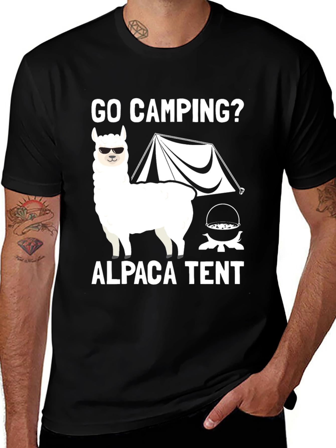 Go Camping Alpaca Tent Graphic Tee