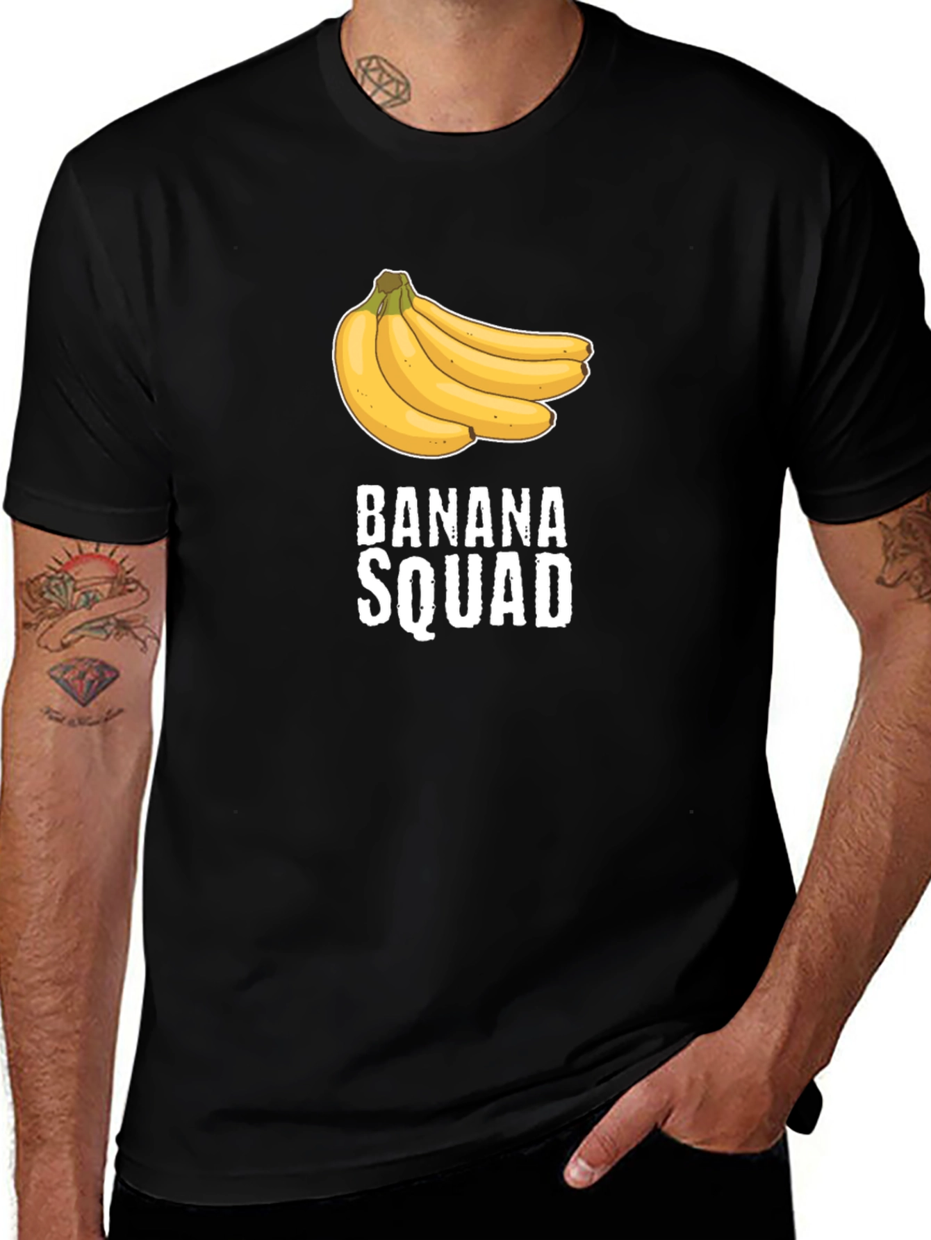 Variant 19 of Banana Squad Graphic T-Shirt - Black Crew Neck Tee