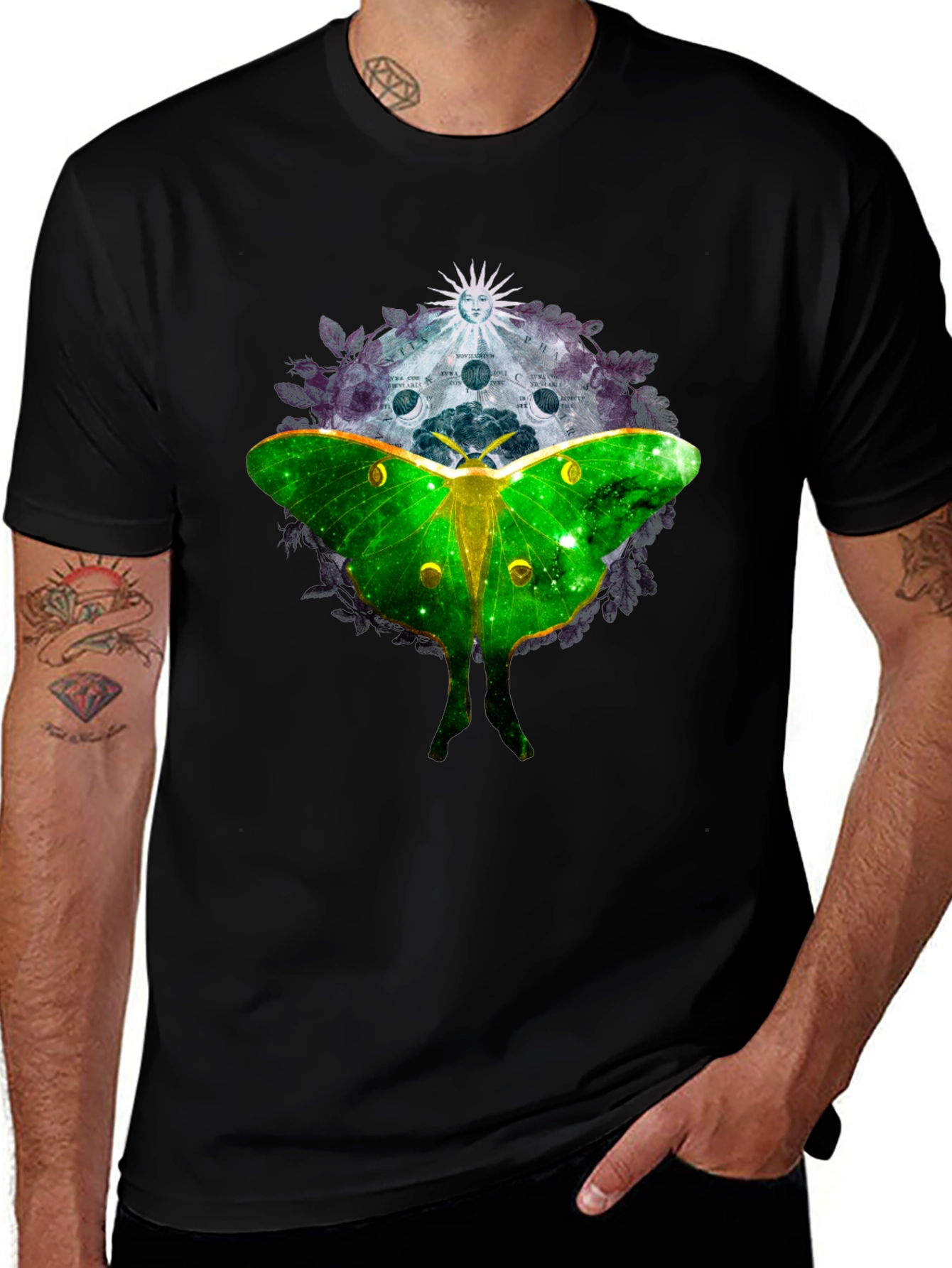 Variant 29 of Luna Moth Moon Phases Graphic Tee