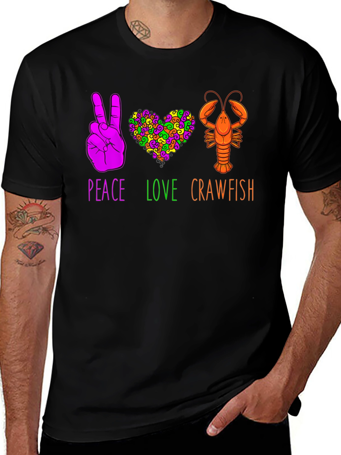 Variant 2 of Peace Love Crawfish T-Shirt