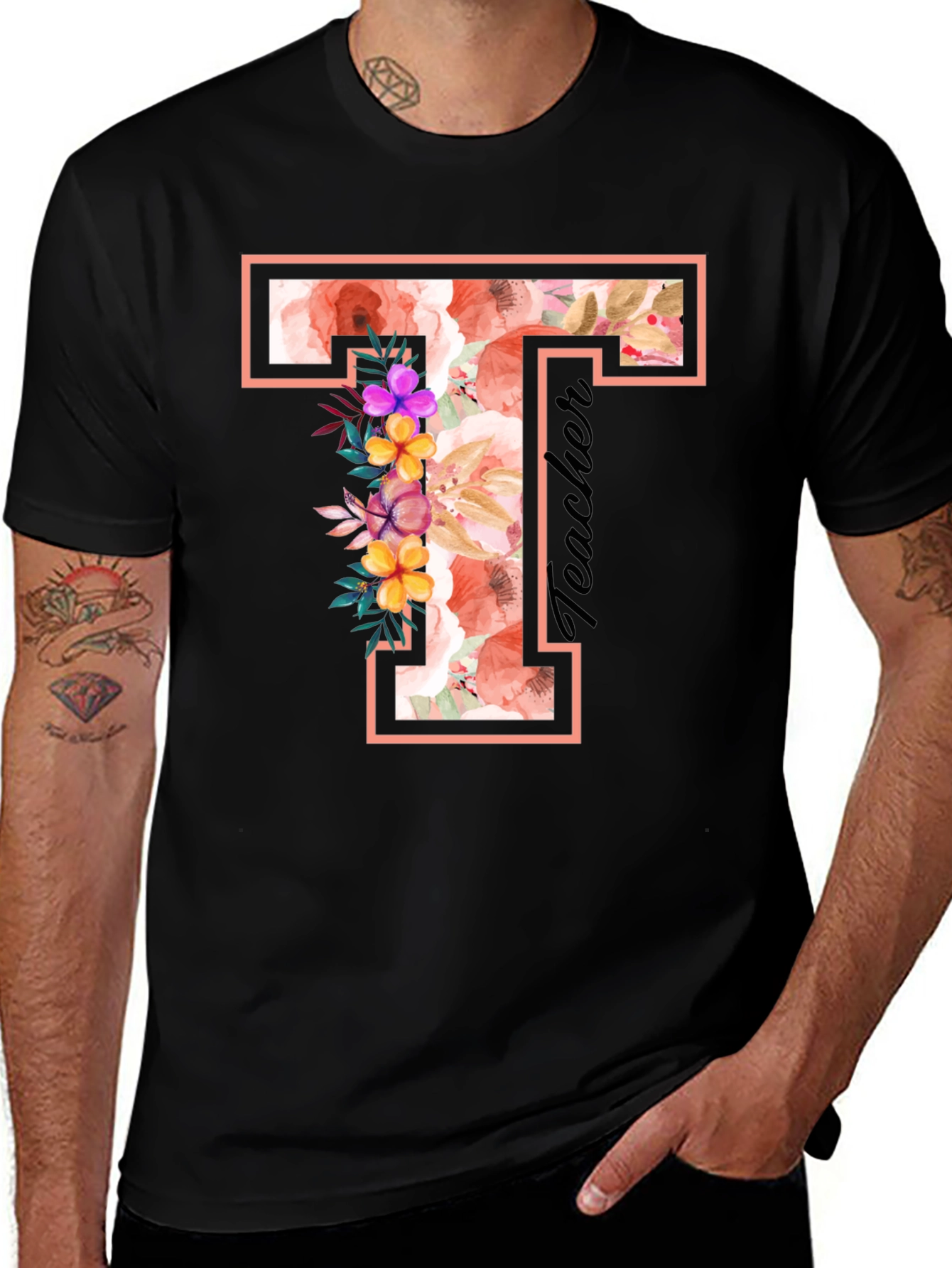 Variant 13 of Floral T Teacher T-Shirt