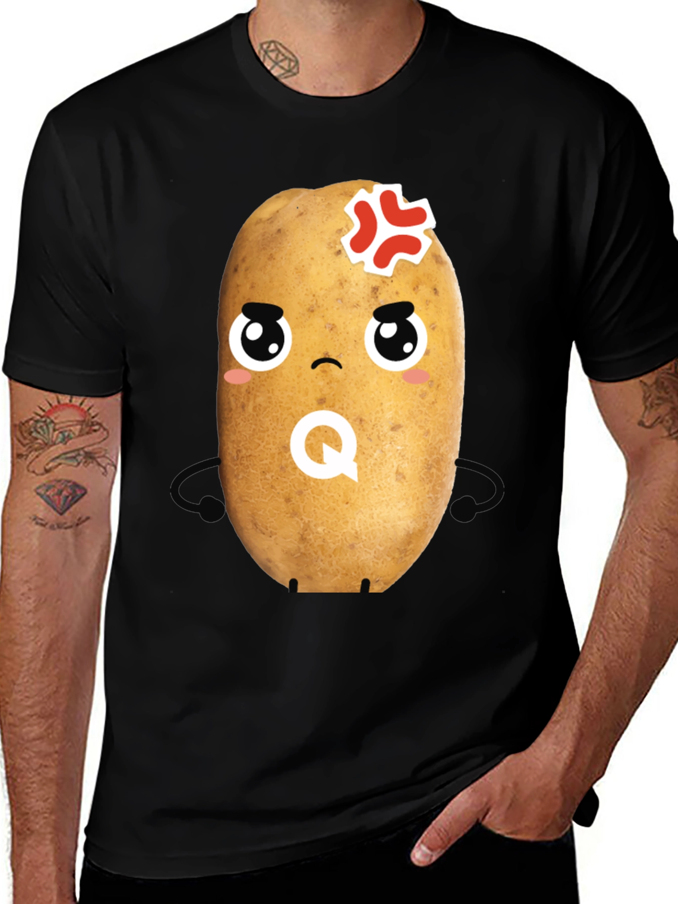 Variant 23 of Angry Potato Cartoon Graphic Tee