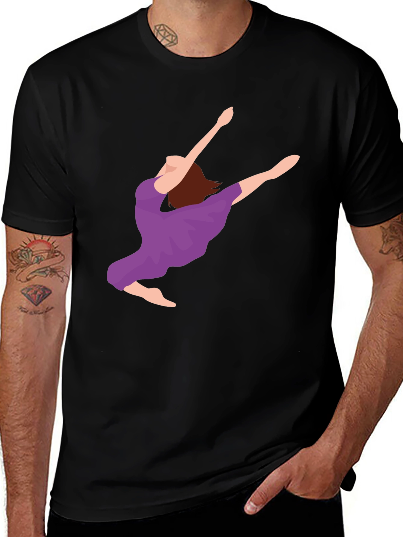 Variant 28 of Black Dancer T-Shirt - Artistic Graphic Tee