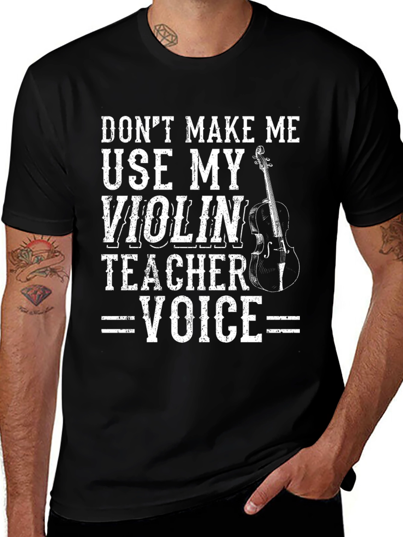 Variant 30 of Violin Teacher Voice T-Shirt - Funny Music Tee