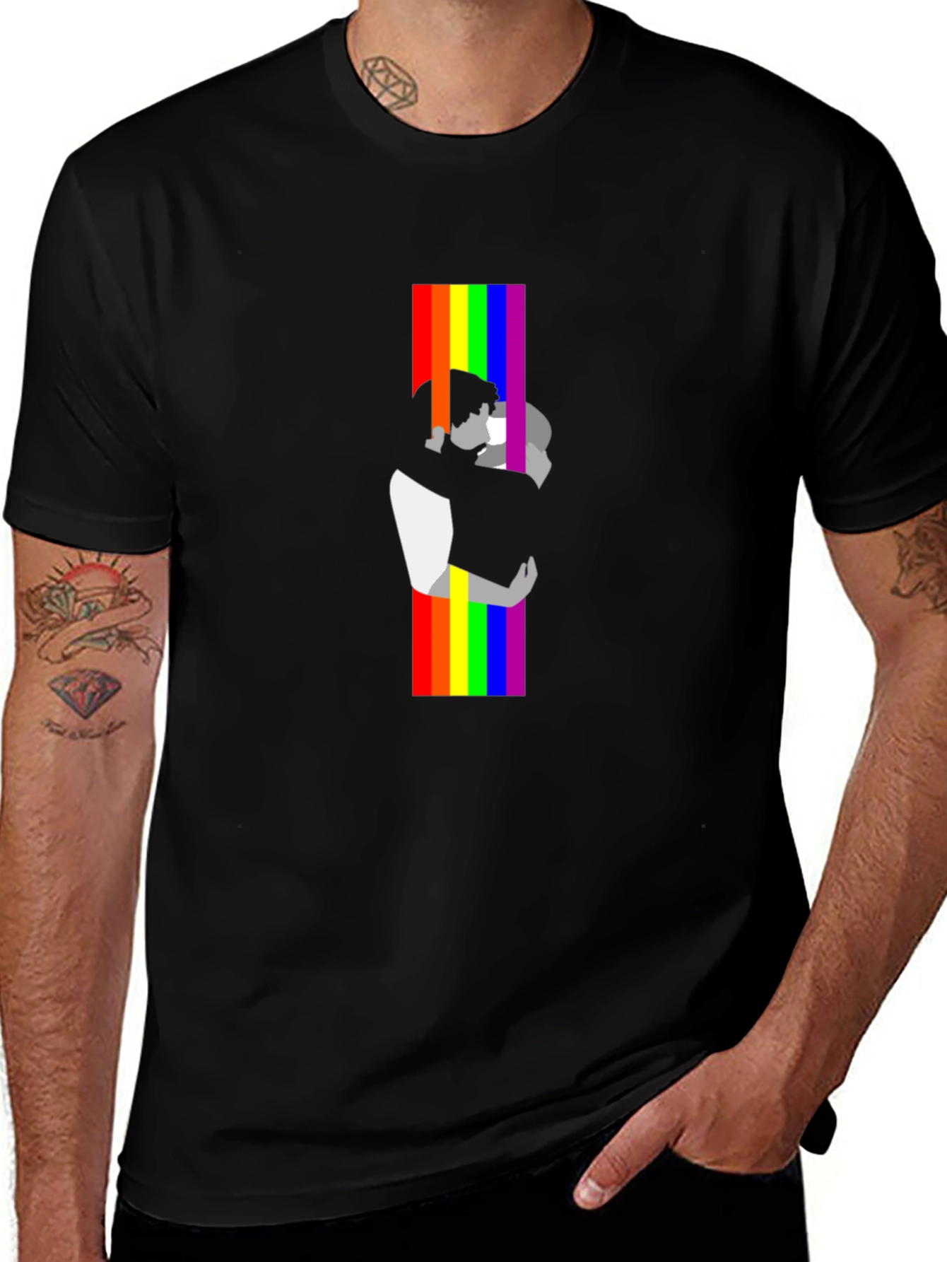 Variant 7 of Pride Love Graphic T-Shirt - Black