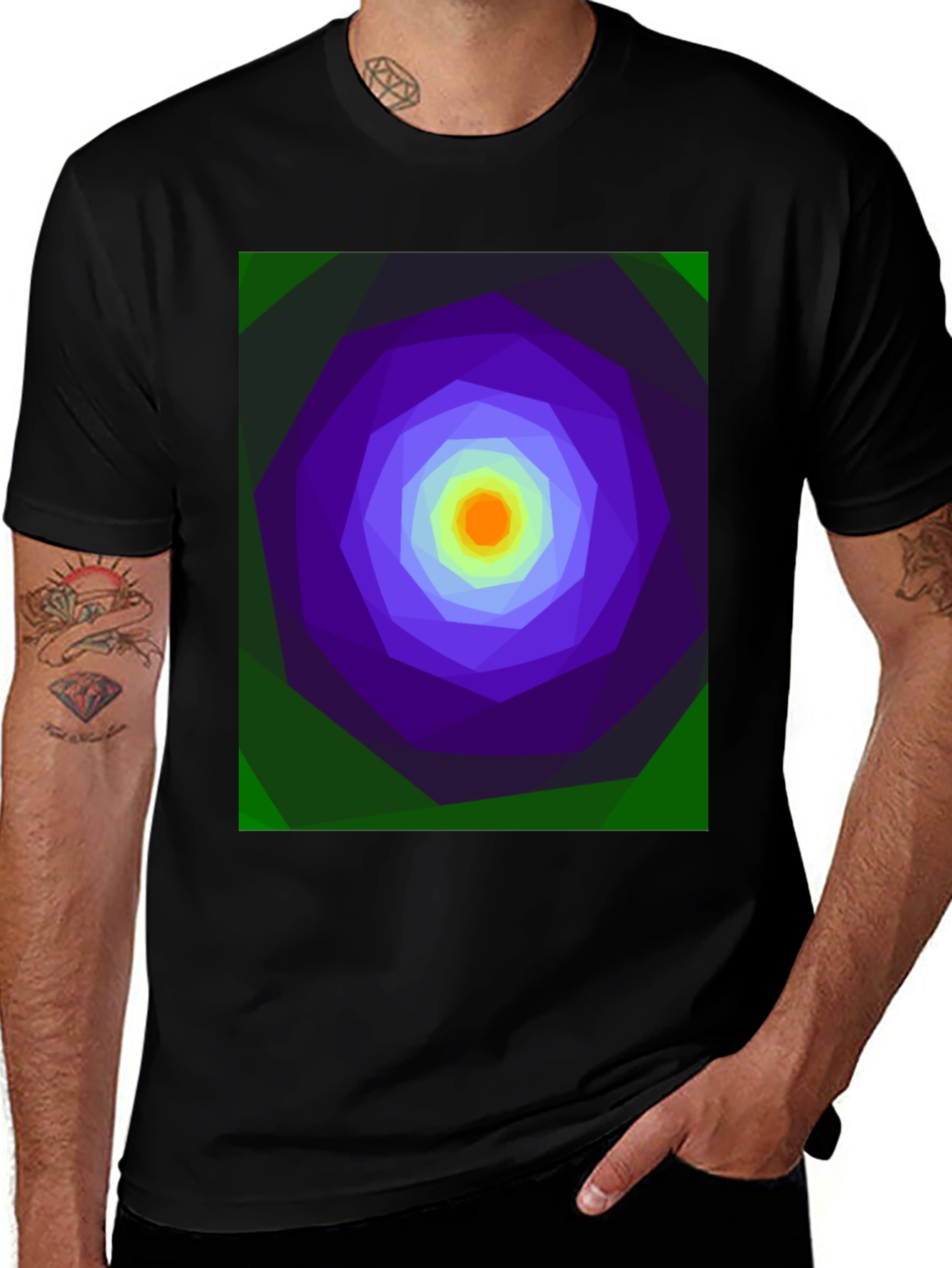 Variant 13 of Geometric Vortex T-Shirt - Abstract Design