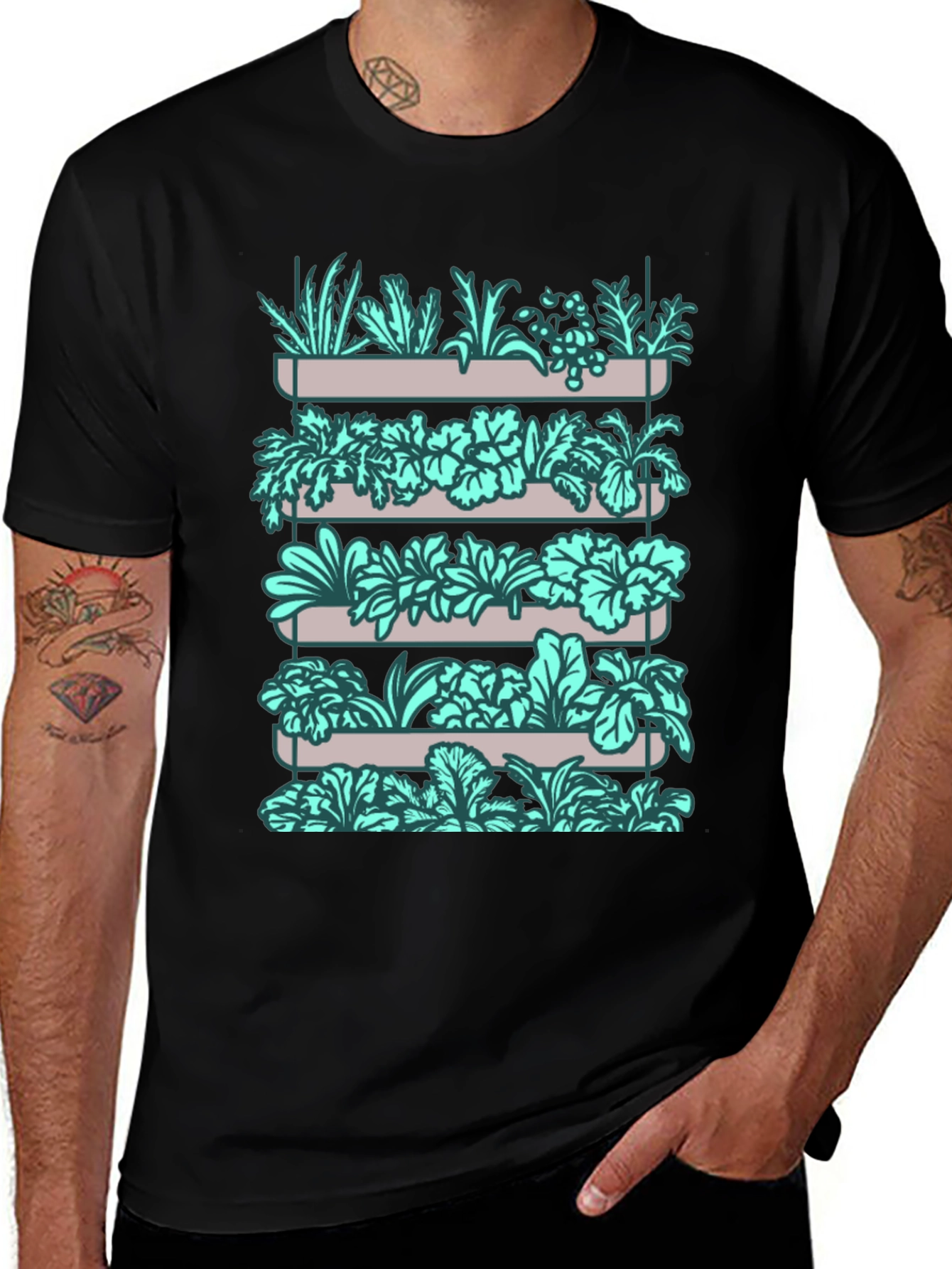 Variant 3 of Urban Garden Tee - Stylish Vertical Garden Graphic T-Shirt