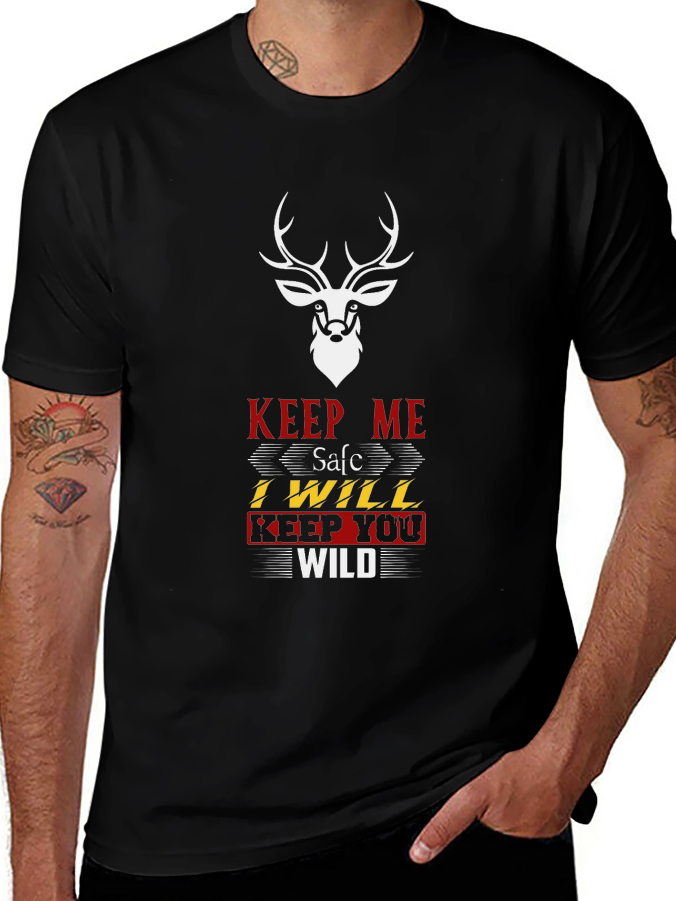 Variant 9 of Keep Me Safe T-Shirt: Deer Graphic Tee