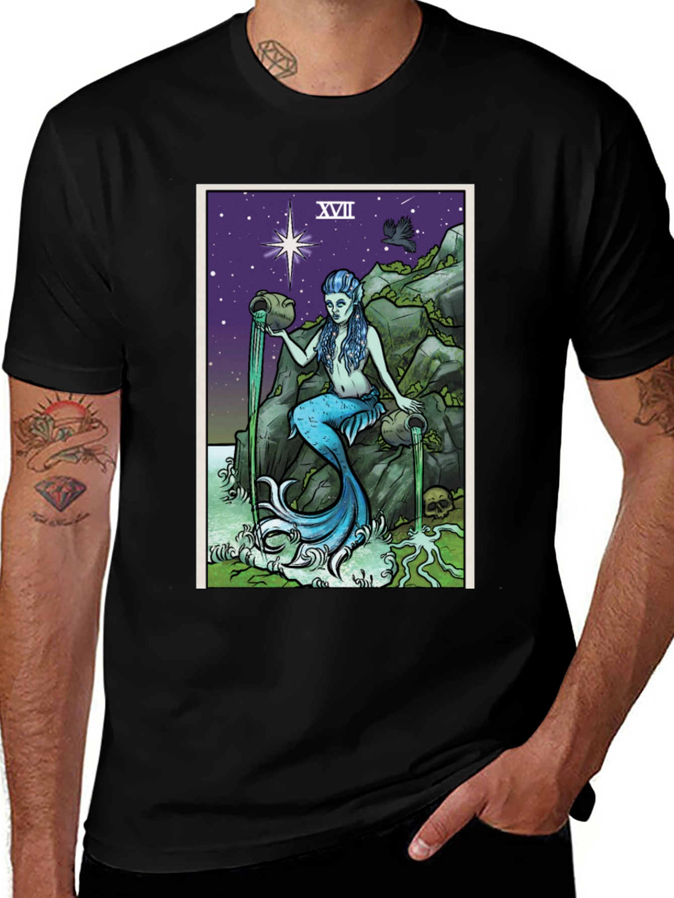 The Star Tarot Card T-Shirt - Mermaid Design