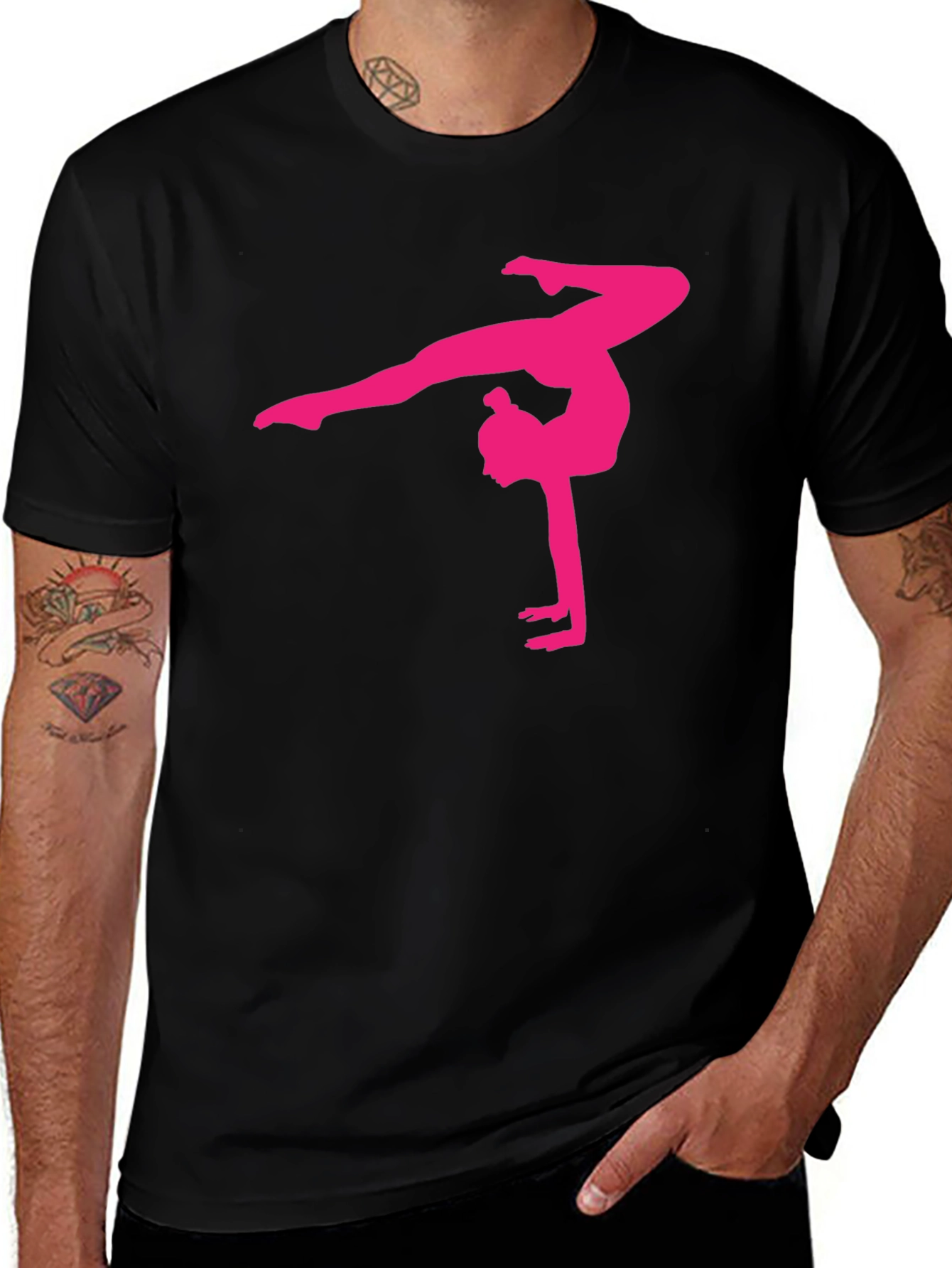 Variant 16 of Gymnast Silhouette Graphic Tee - Stylish Comfort