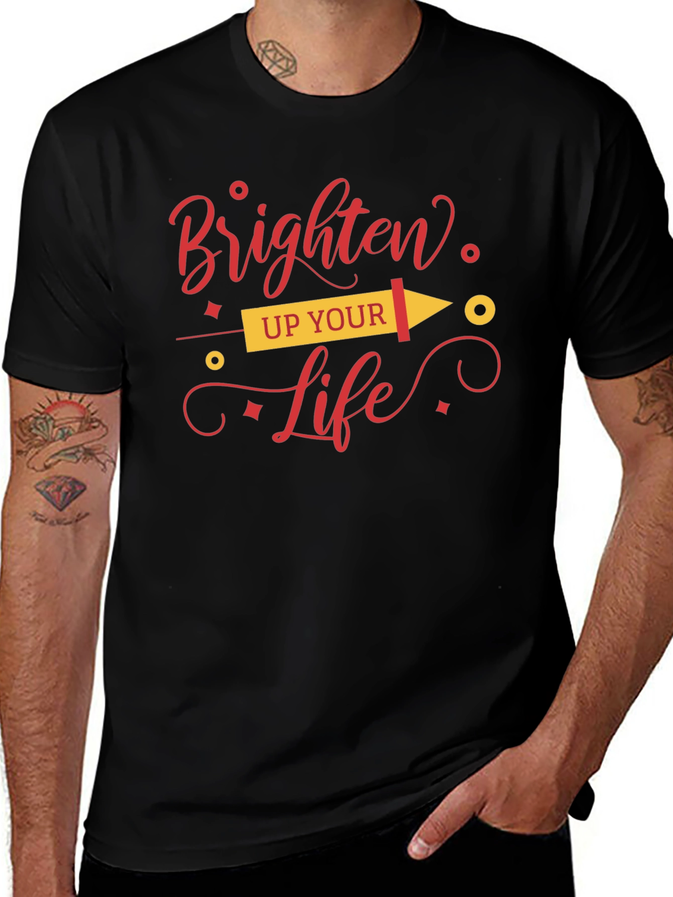 Variant 9 of Brighten Up Your Life Graphic Tee - Black