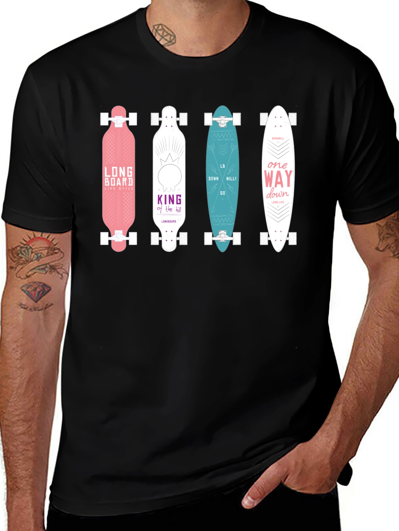 Variant 15 of Longboard T-Shirt: Skateboard Graphic Tee for Skateboarding Fans