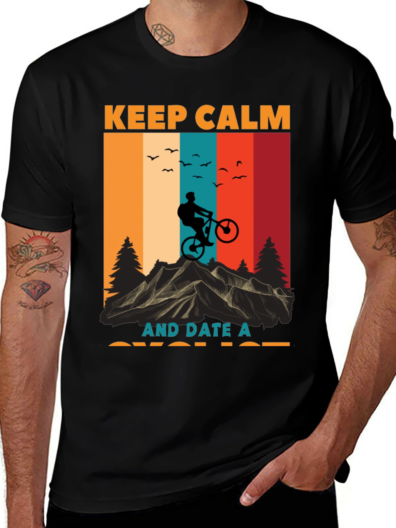Variant 15 of Keep Calm Date Cyclist T-Shirt - Mountain Bike Design