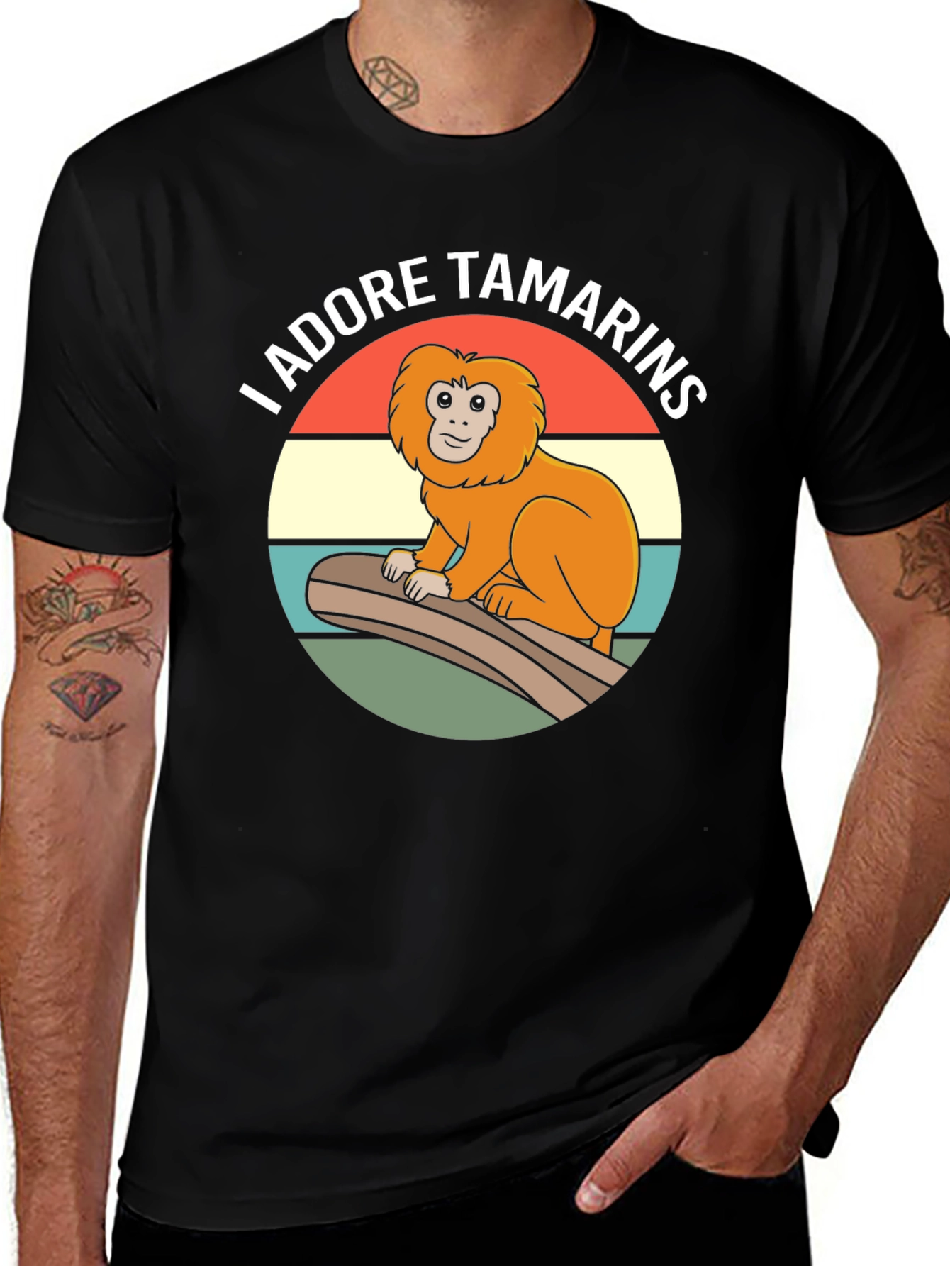 Variant 3 of I Adore Tamarins T-Shirt - Golden Lion Tamarin Lover Tee
