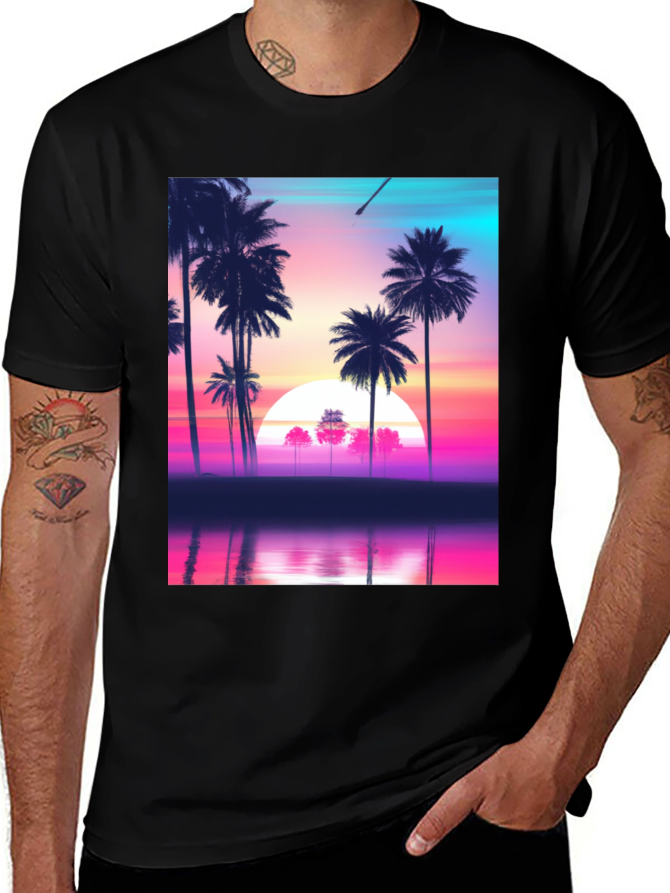 Variant 19 of Retro Sunset Palm Tree T-Shirt