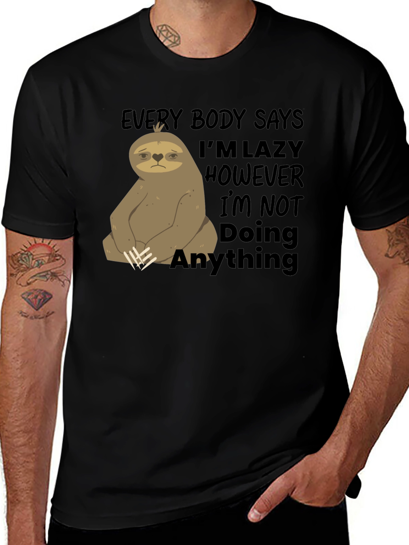 Variant 4 of Lazy Sloth Graphic T-Shirt - Funny Animal Tee